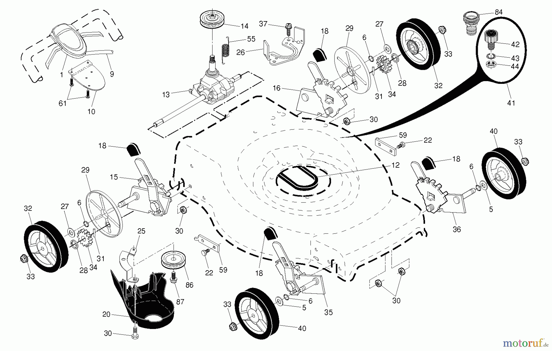 Husqvarna Rasenmäher HU 700L (96143009700) - Husqvarna Walk-Behind Mower (2013-03 & After) DRIVE