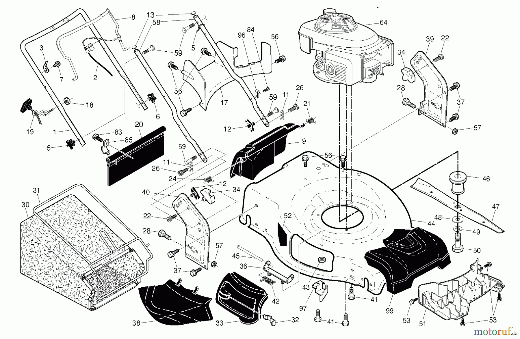 Husqvarna Rasenmäher HU 700L (96143009700) - Husqvarna Walk-Behind Mower (2013-03 & After) FRAME ENGINE