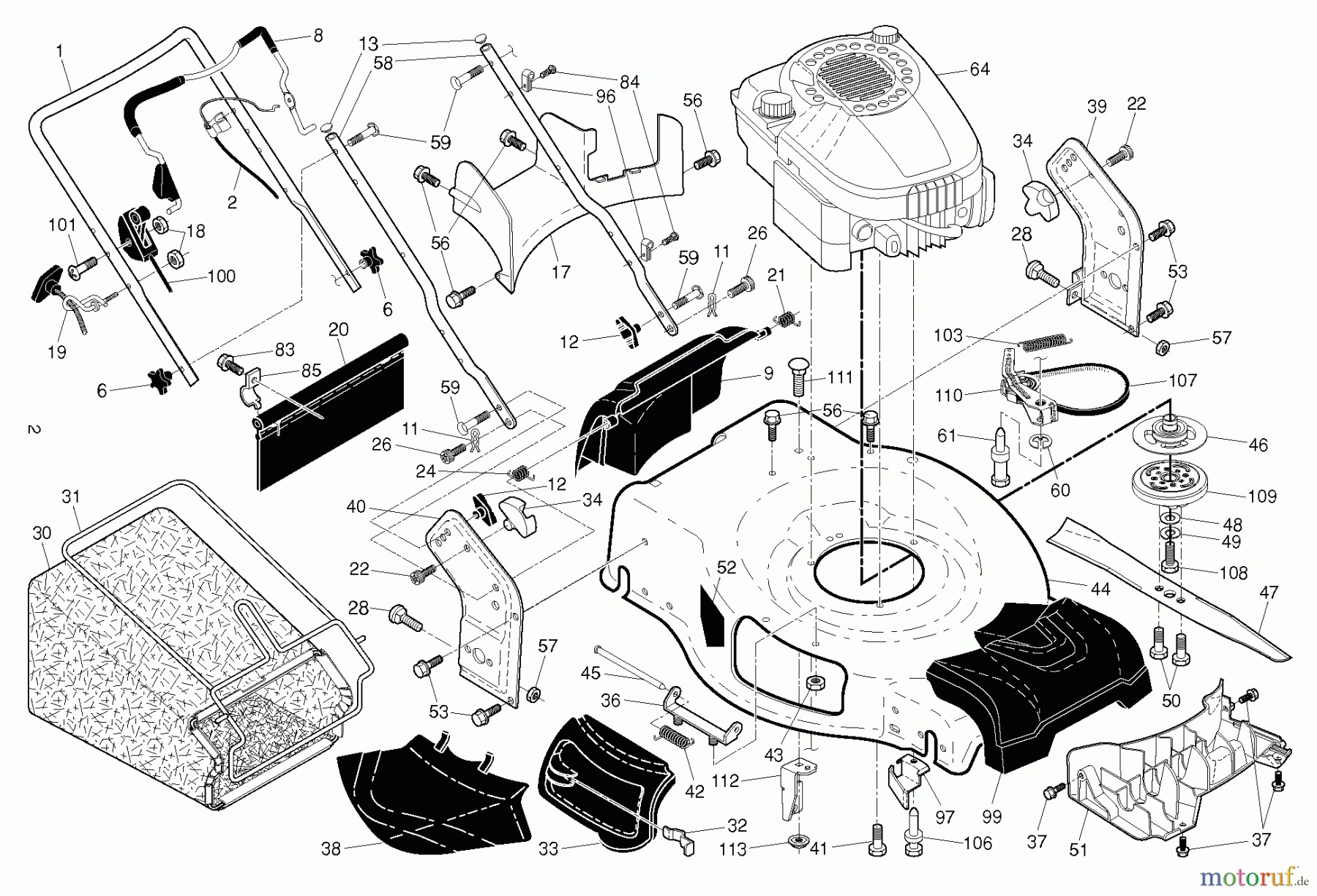 Husqvarna Rasenmäher HU 725BBC (96143009400) - Husqvarna Walk-Behind Mower (2013-02 & After) FRAME ENGINE