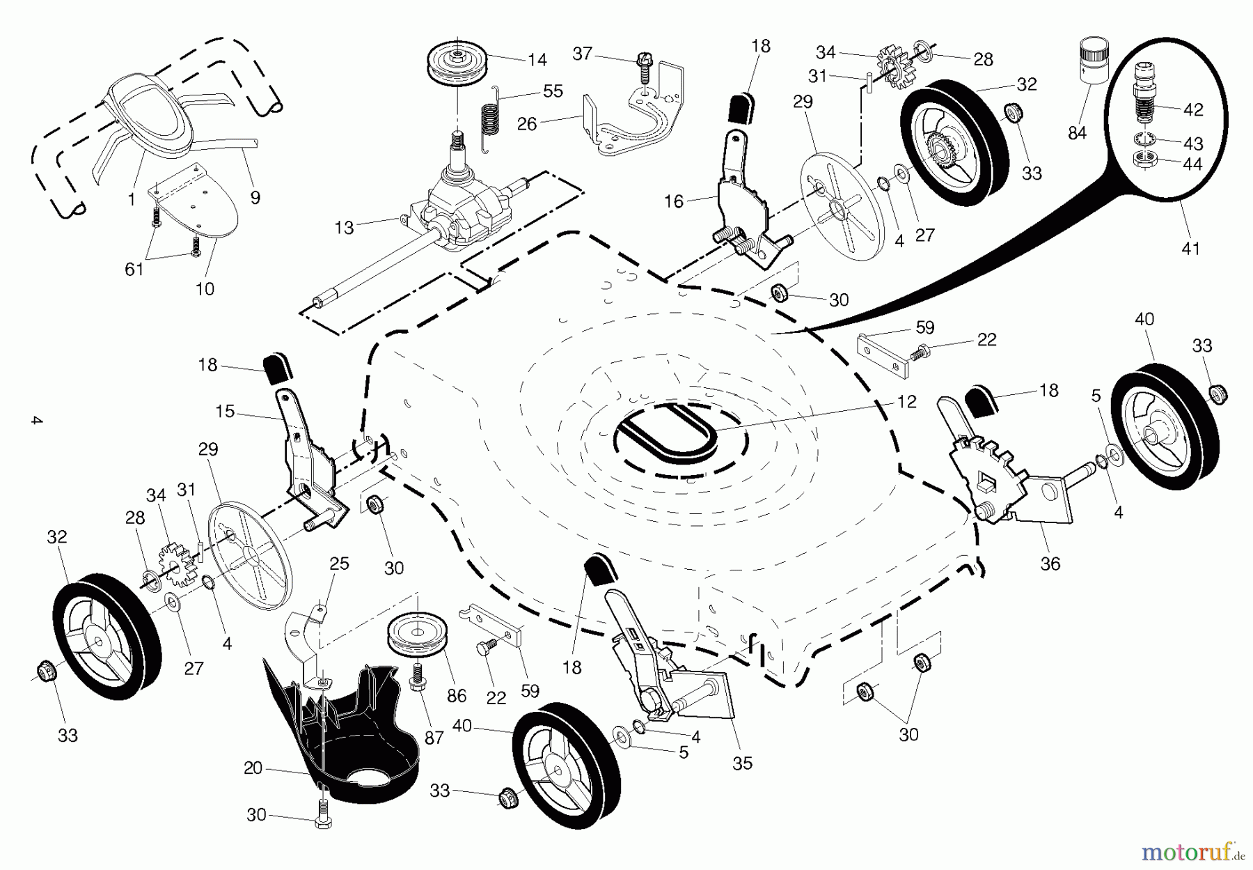 Husqvarna Rasenmäher HU 725E (96143009800) - Husqvarna Walk-Behind Mower (2013-02 & After) DRIVE