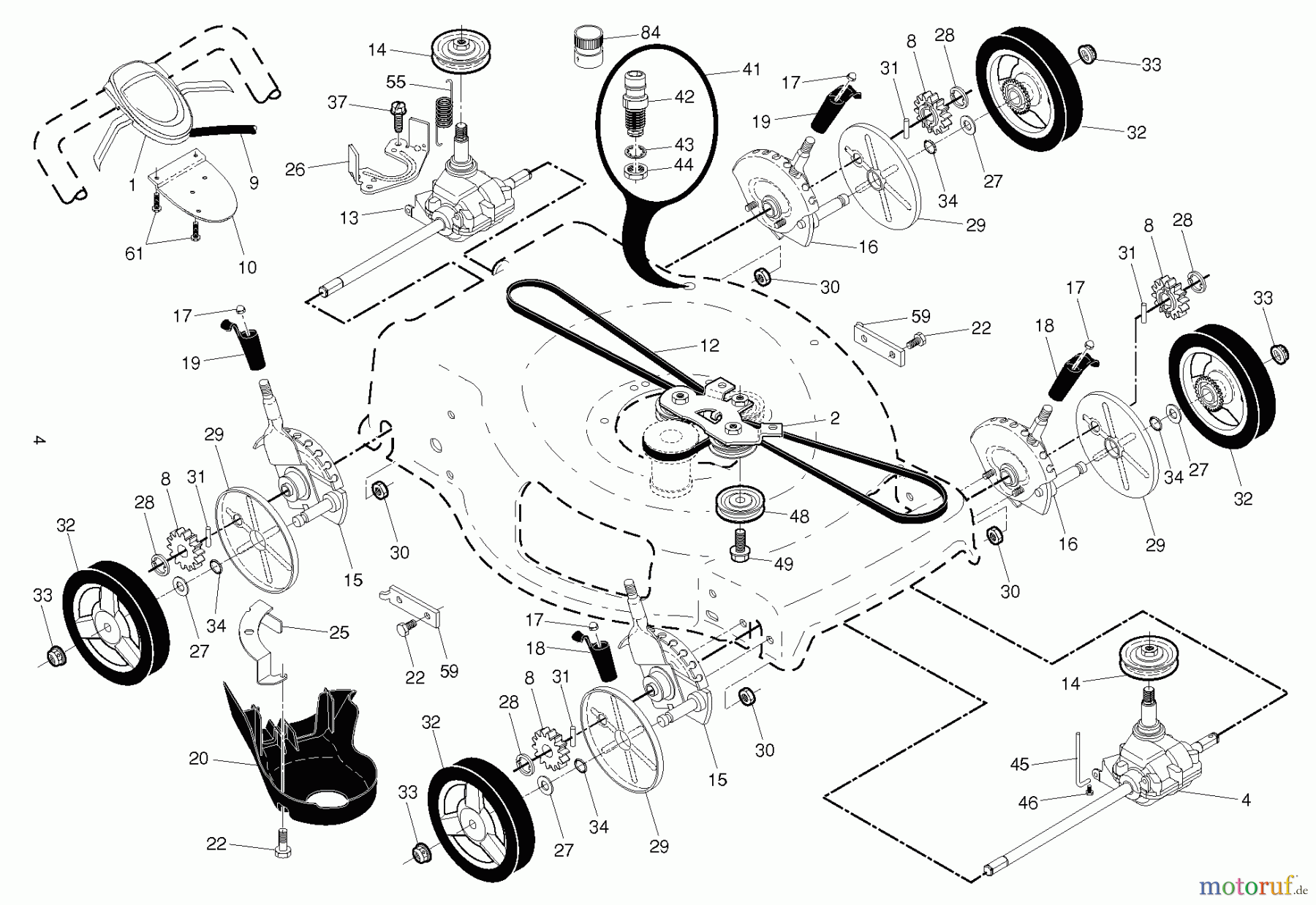  Husqvarna Rasenmäher HU 800AWD (96145001100) - Husqvarna Walk-Behind Mower (2013-02 & After) DRIVE
