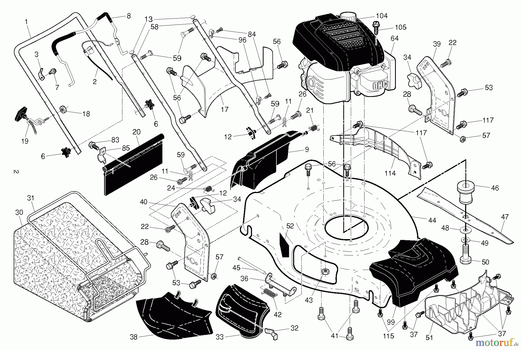 Husqvarna Rasenmäher HU 800AWD (96145001100) - Husqvarna Walk-Behind Mower (2013-02 & After) FRAME ENGINE