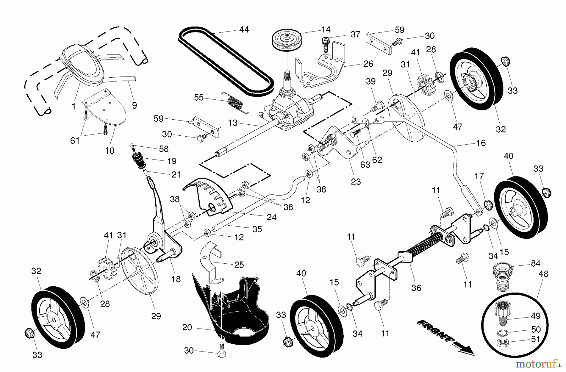 Husqvarna Rasenmäher HU 800BBC (96143007200) - Husqvarna Walk-Behind Mower (2011-02 & After) DRIVE