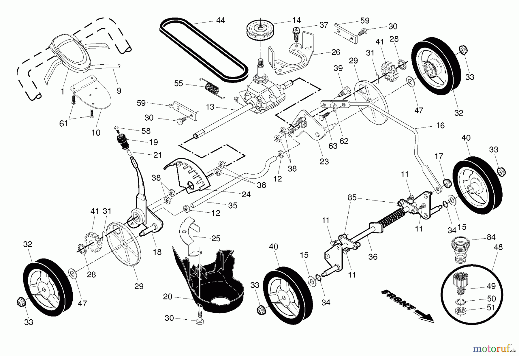 Husqvarna Rasenmäher HU 800BBC (96143007201) - Husqvarna Walk-Behind Mower (2011-04 & After) DRIVE