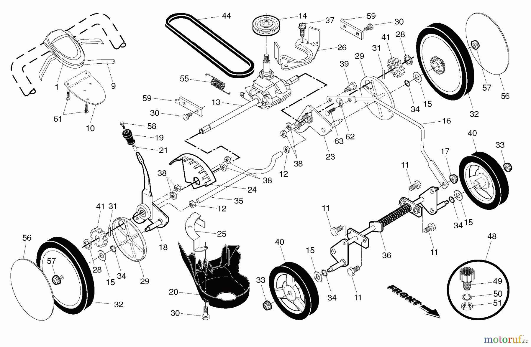 Husqvarna Rasenmäher HU 800HW (96143007100) - Husqvarna Walk-Behind Mower (2011-04 & After) DRIVE