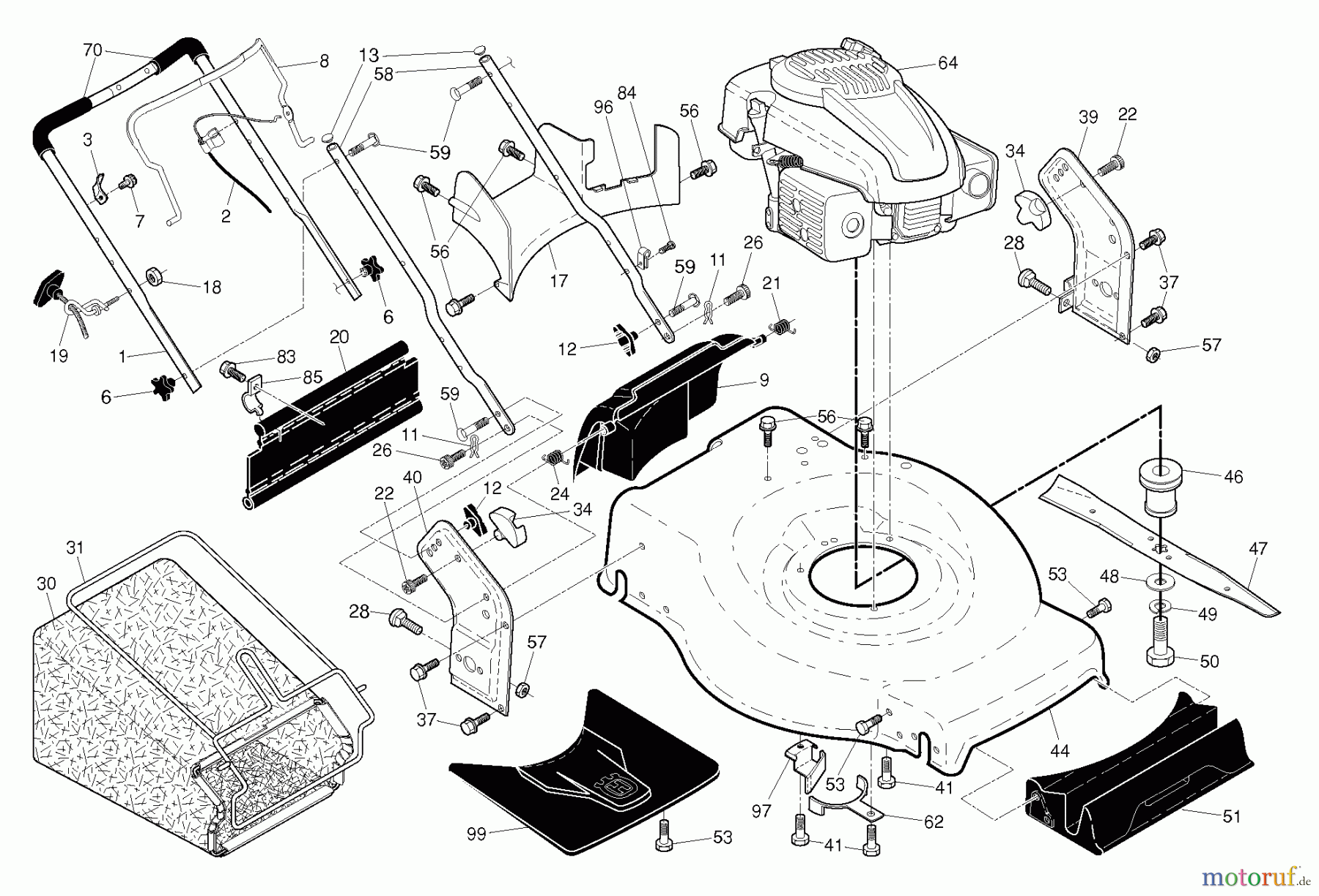 Husqvarna Rasenmäher HU 775HW (96143007701) - Husqvarna Walk-Behind Mower (2011-03 & After) FRAME ENGINE