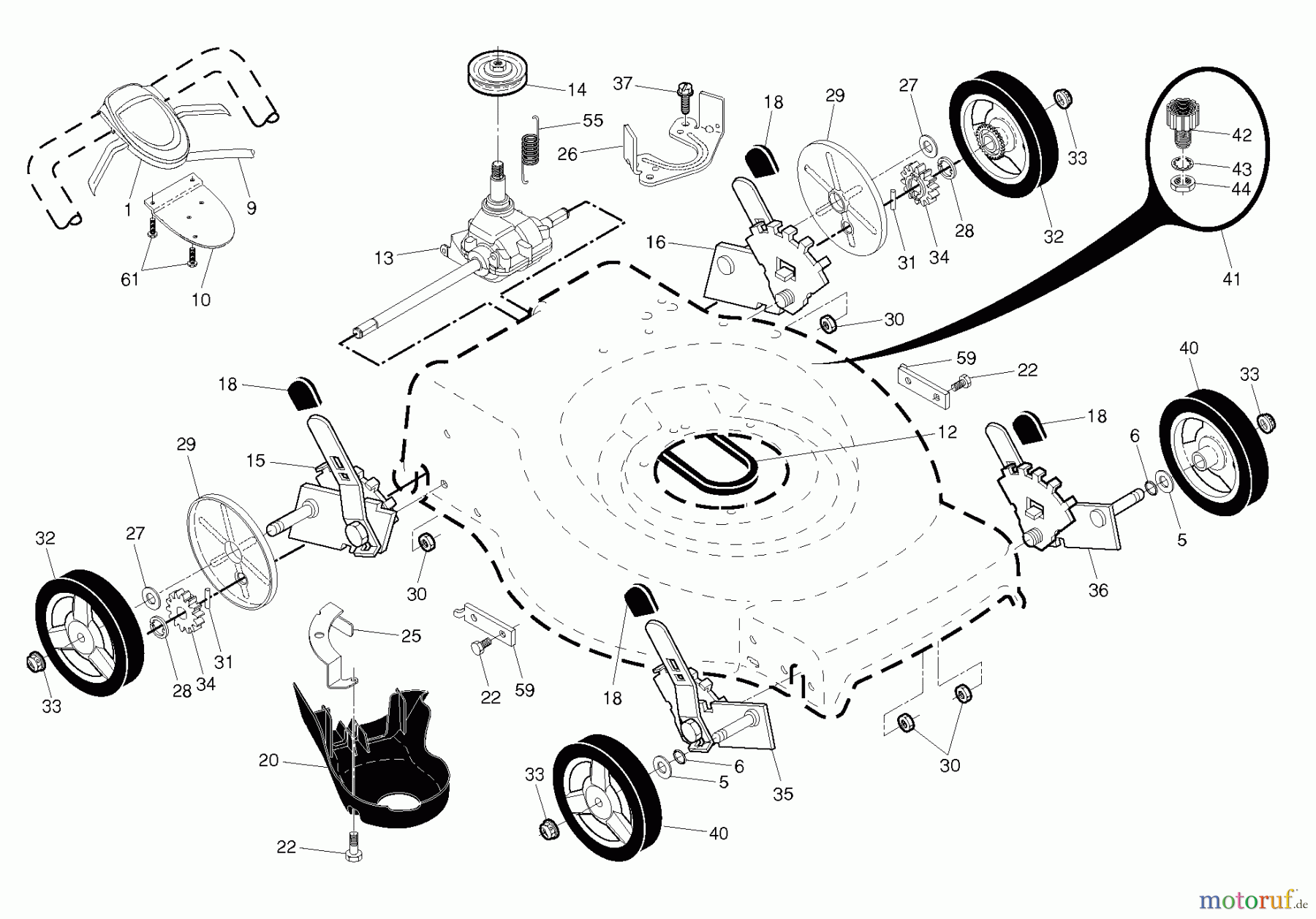 Husqvarna Rasenmäher HU700L (96143006900) - Husqvarna Walk-Behind Mower (2011-04 & After) DRIVE