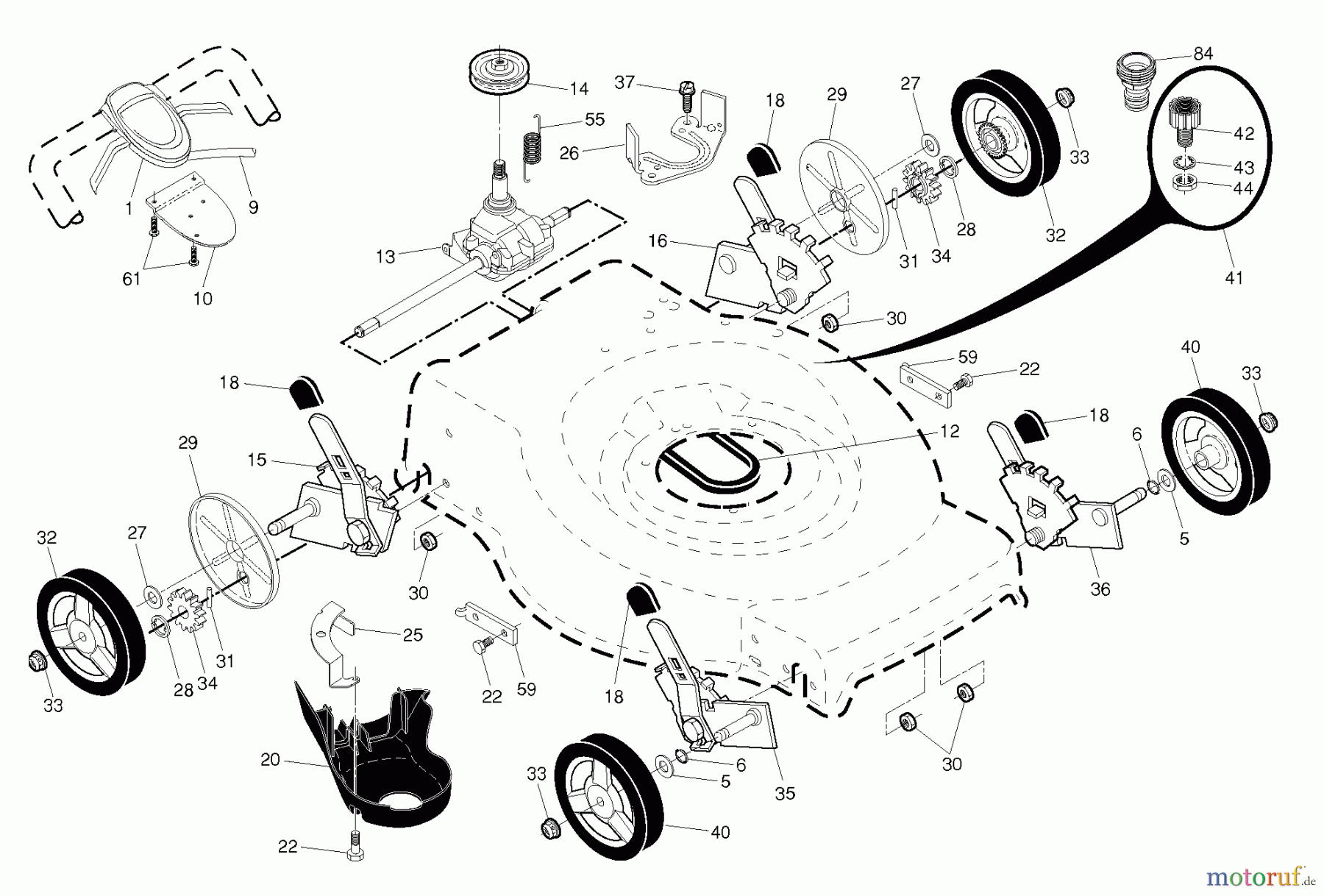 Husqvarna Rasenmäher HD 700L (96143008500) - Husqvarna Walk-Behind Mower (2011-10 & After) DRIVE