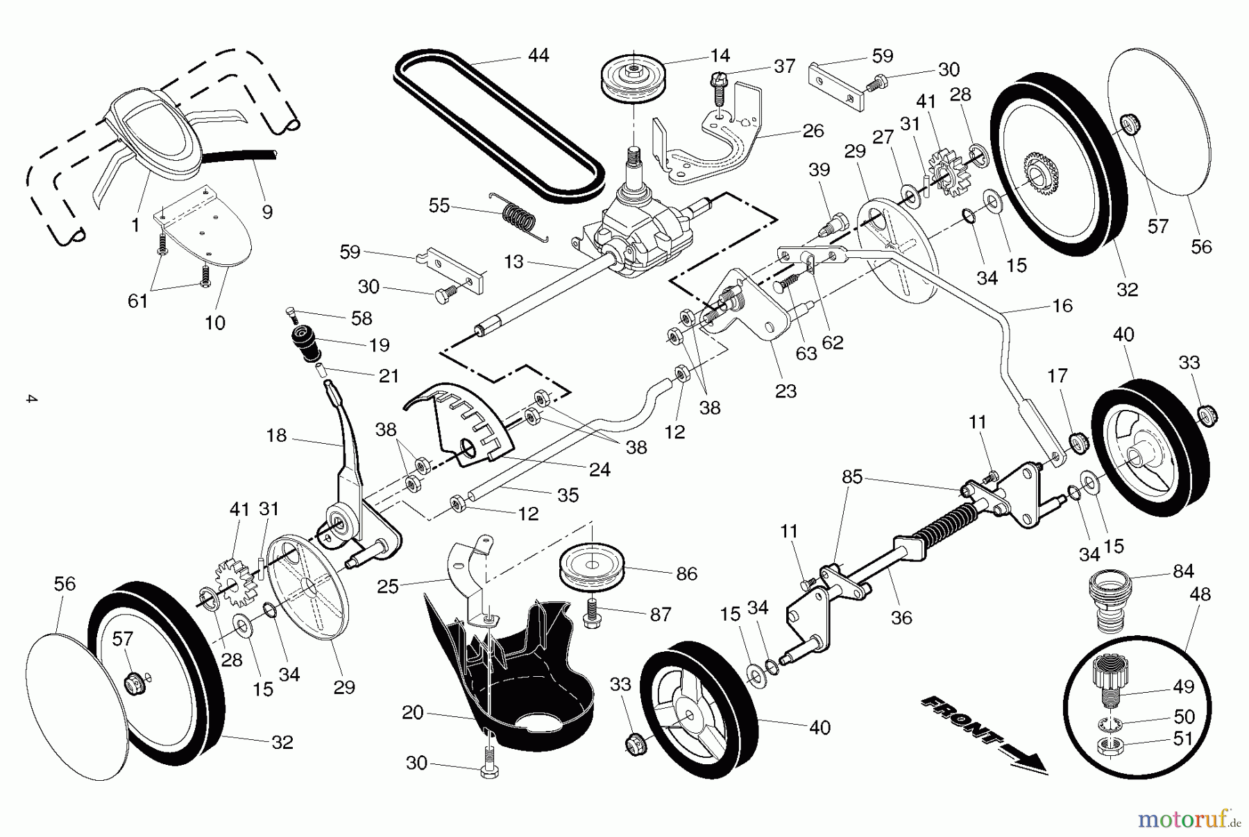 Husqvarna Rasenmäher HU775BBC (96145001400) - Husqvarna Walk-Behind Mower (2013-02) DRIVE