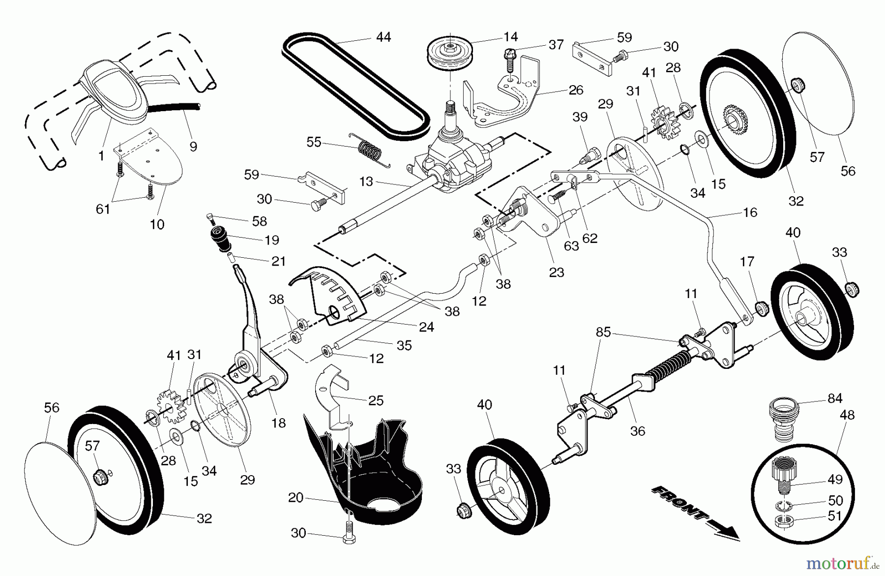 Husqvarna Rasenmäher HU 775H (96145000700) - Husqvarna Walk-Behind Mower (2011-12 & After) DRIVE