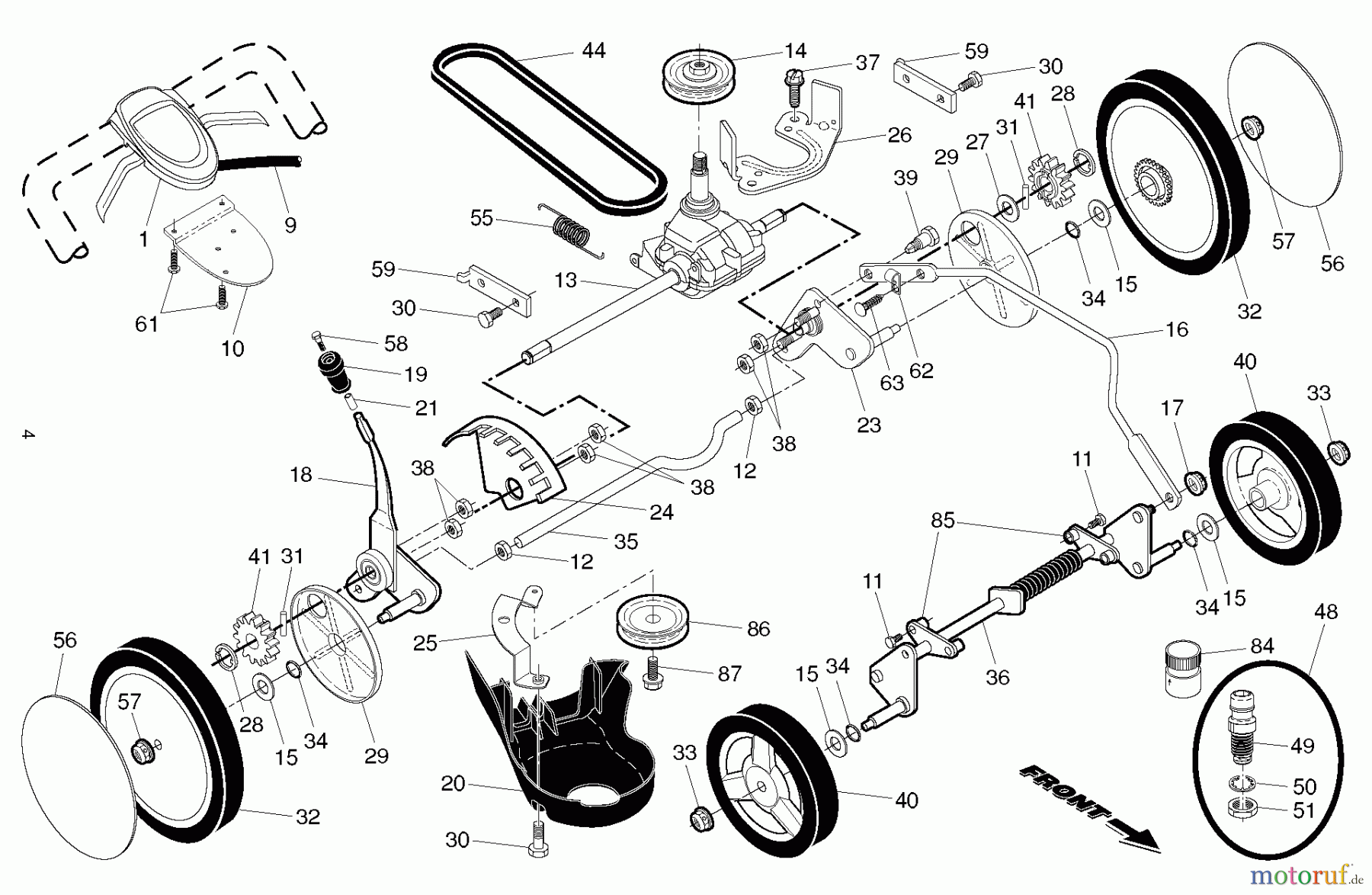Husqvarna Rasenmäher HU 800H (96143009900) - Husqvarna Walk-Behind Mower (2013-02 & After) DRIVE