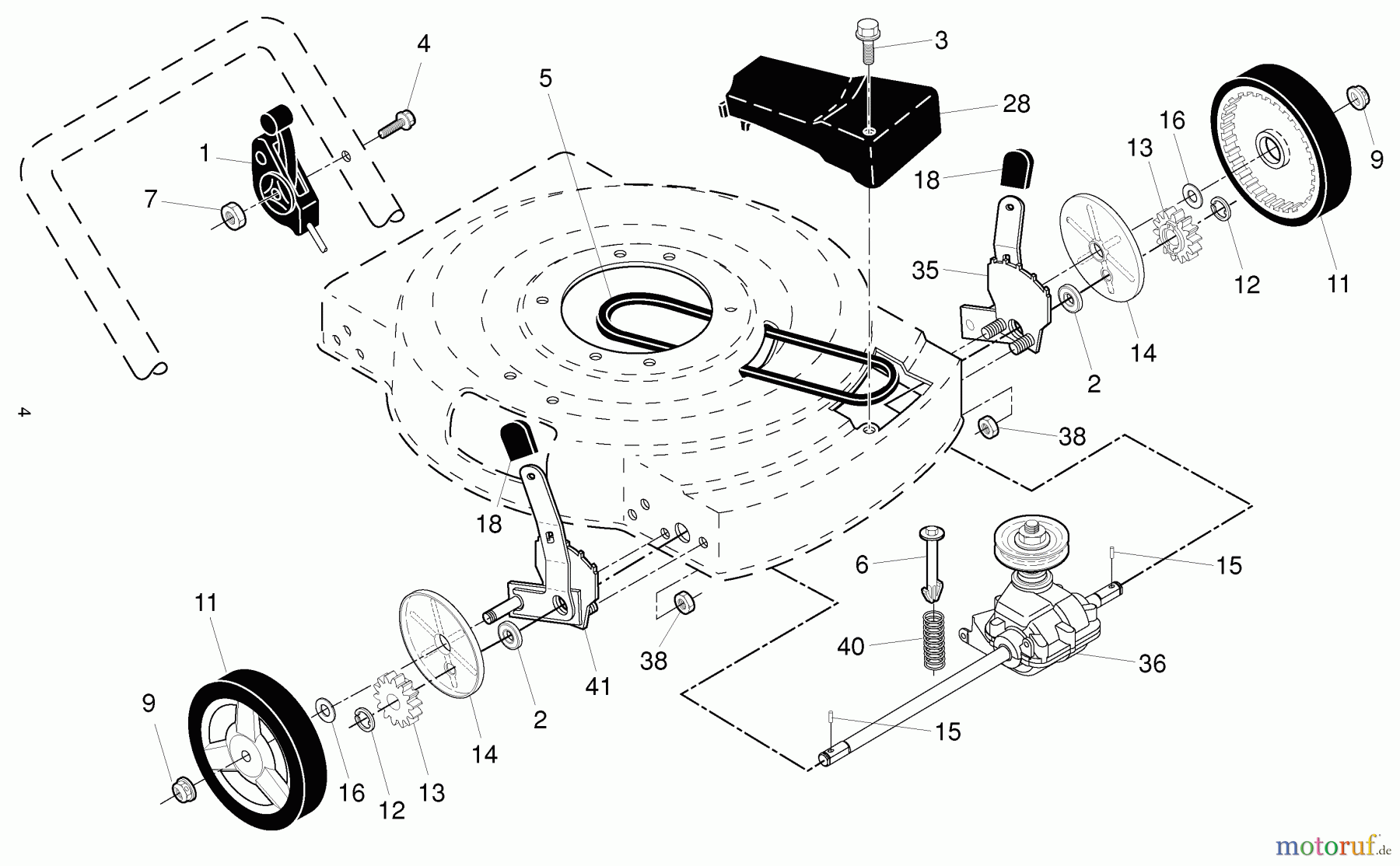 Husqvarna Rasenmäher J55 SL (96121001802) - Husqvarna Walk-Behind Mower (2009-08 & After) Drive