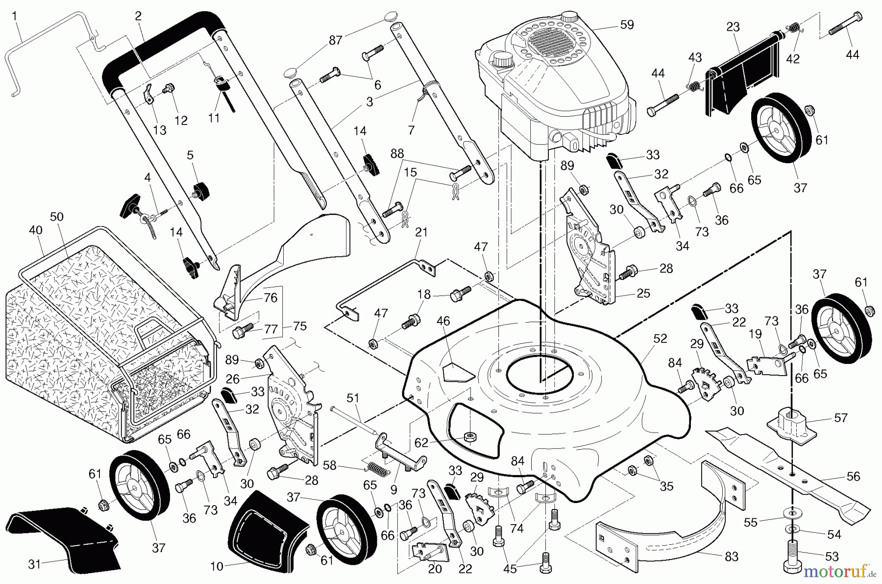 Husqvarna Rasenmäher LC 153HD (96131003400 - Husqvarna Walk-Behind Mower (2013-08) FRAME ENGINE