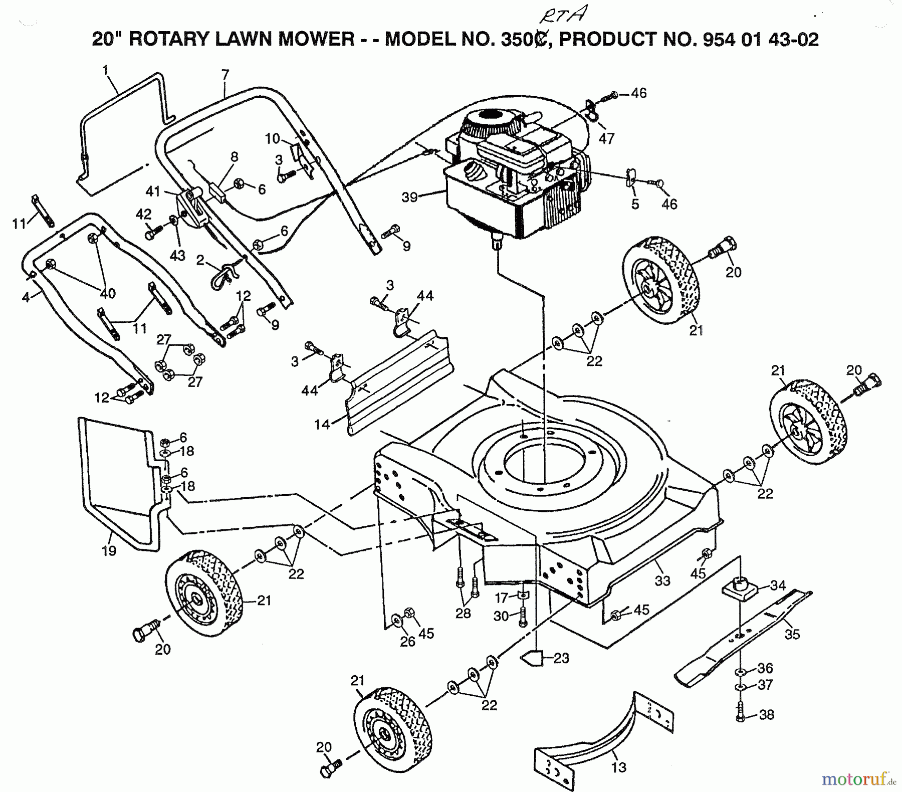 Husqvarna Rasenmäher N350RTA (954014302) - Husqvarna Norlett Rotary 20