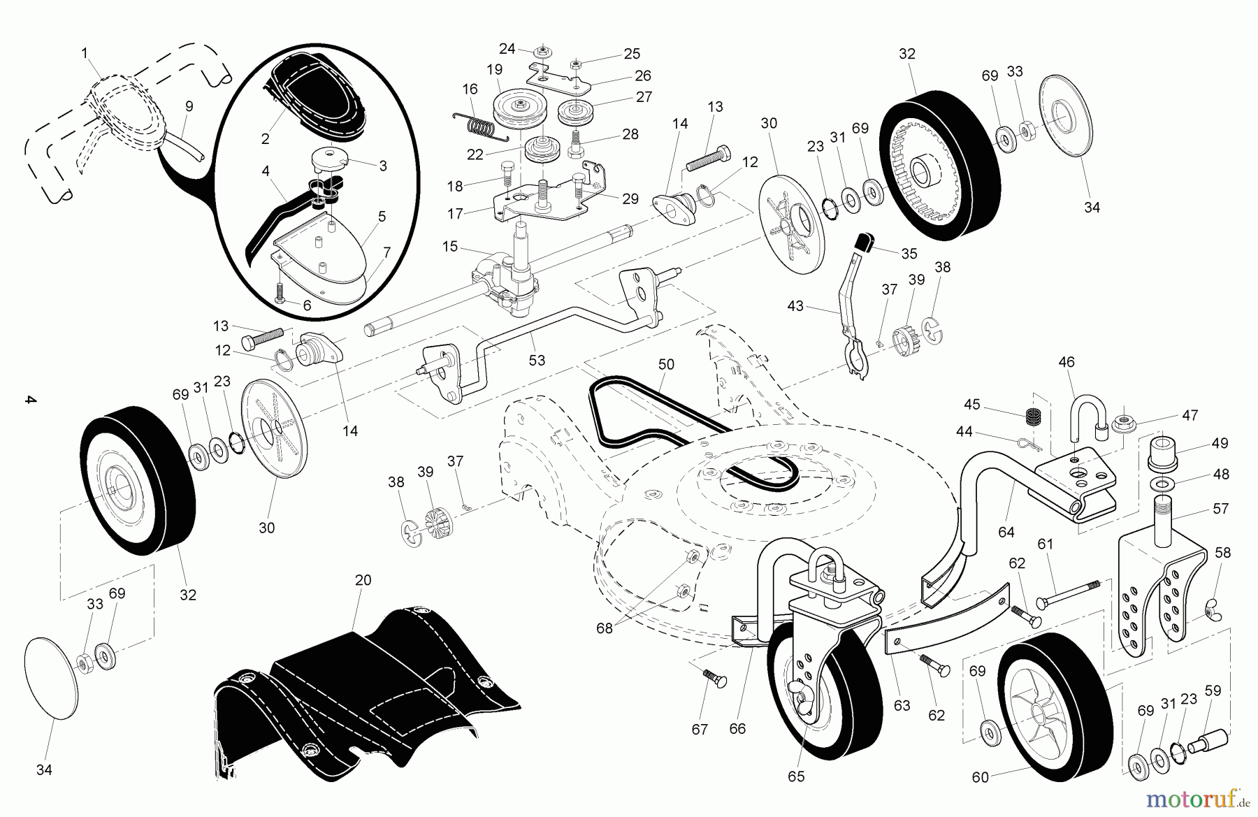 Husqvarna Rasenmäher R 152 SVSW (96141006405) - Husqvarna Walk-Behind Mower (2009-11 & After) Drive
