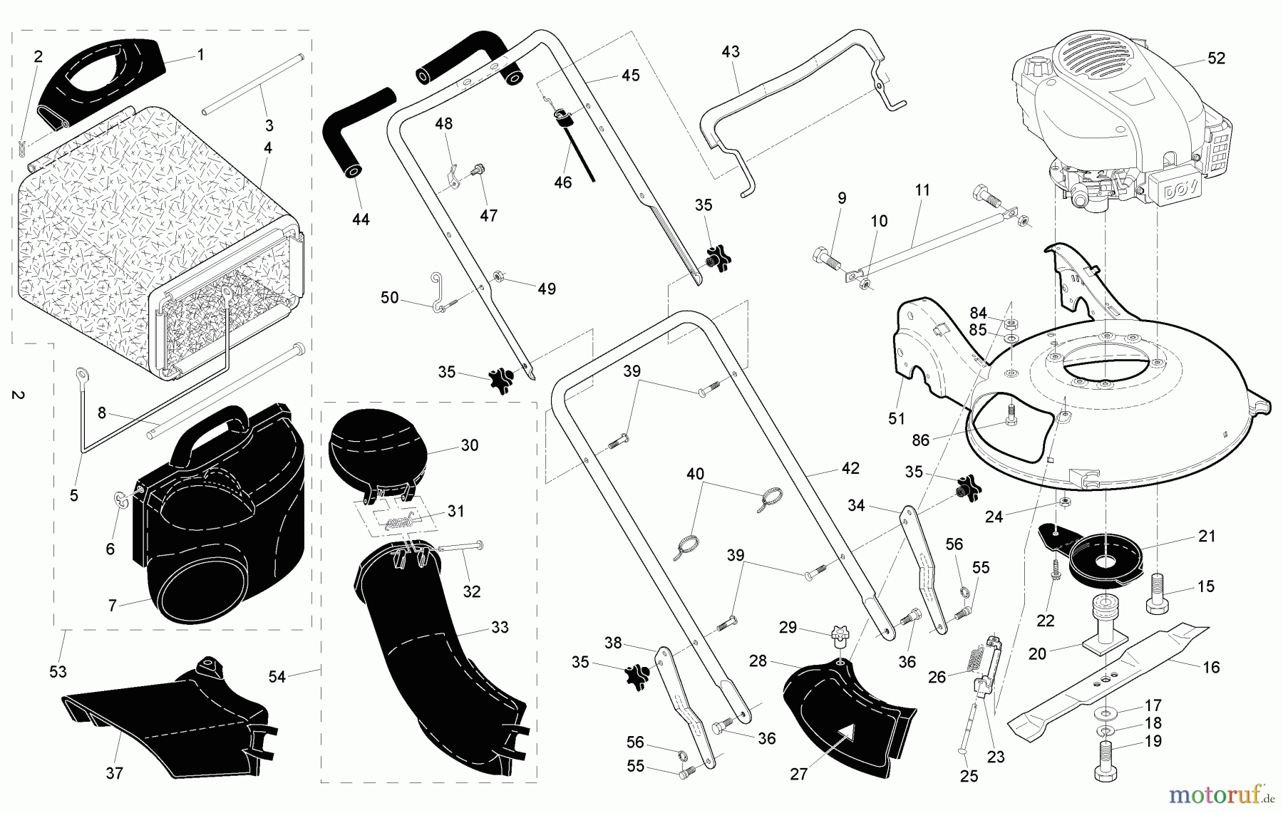 Husqvarna Rasenmäher R 152 SVSW (96141006405) - Husqvarna Walk-Behind Mower (2009-11 & After) Frame