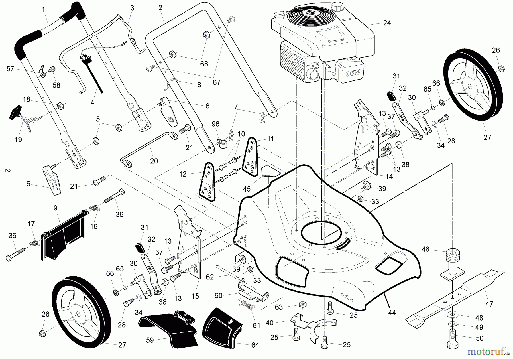  Husqvarna Rasenmäher R 53 SVL (96141022601) - Husqvarna Walk-Behind Mower (2010-04 & After) Frame