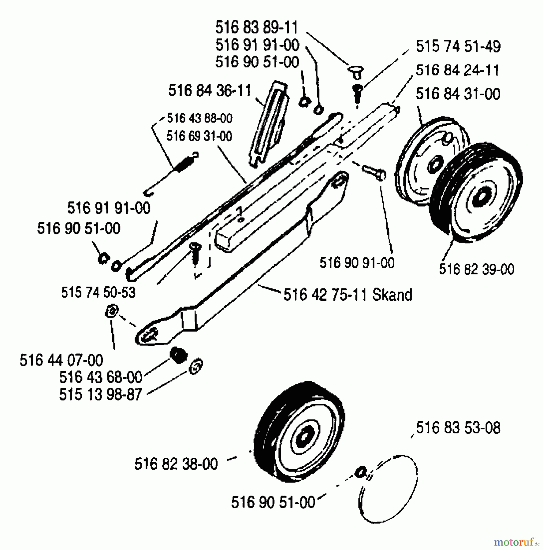  Husqvarna Rasenmäher Royal 19 S - Husqvarna Walk-Behind Mower (1988-05 to 1988-12) Wheel Assembly