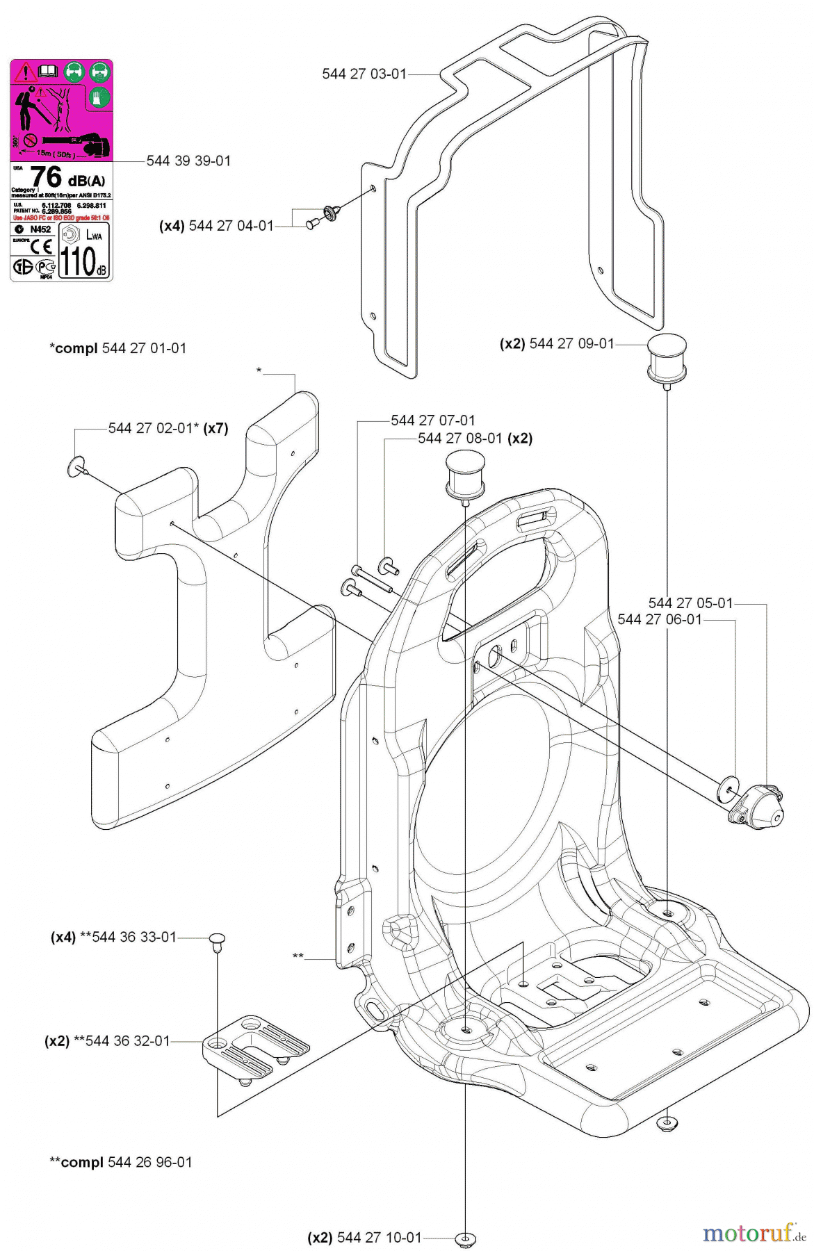 Husqvarna Bläser / Sauger / Häcksler / Mulchgeräte 170 BF - Husqvarna Backpack Blower (2006-03 to 2008-09) Backpack Frame