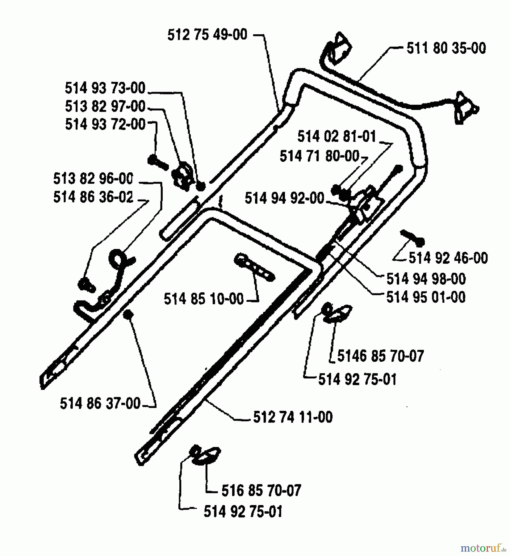  Husqvarna Rasenmäher Royal 43 - Husqvarna Walk-Behind Mower (1995-08 to 1997-03) Handle Assembly