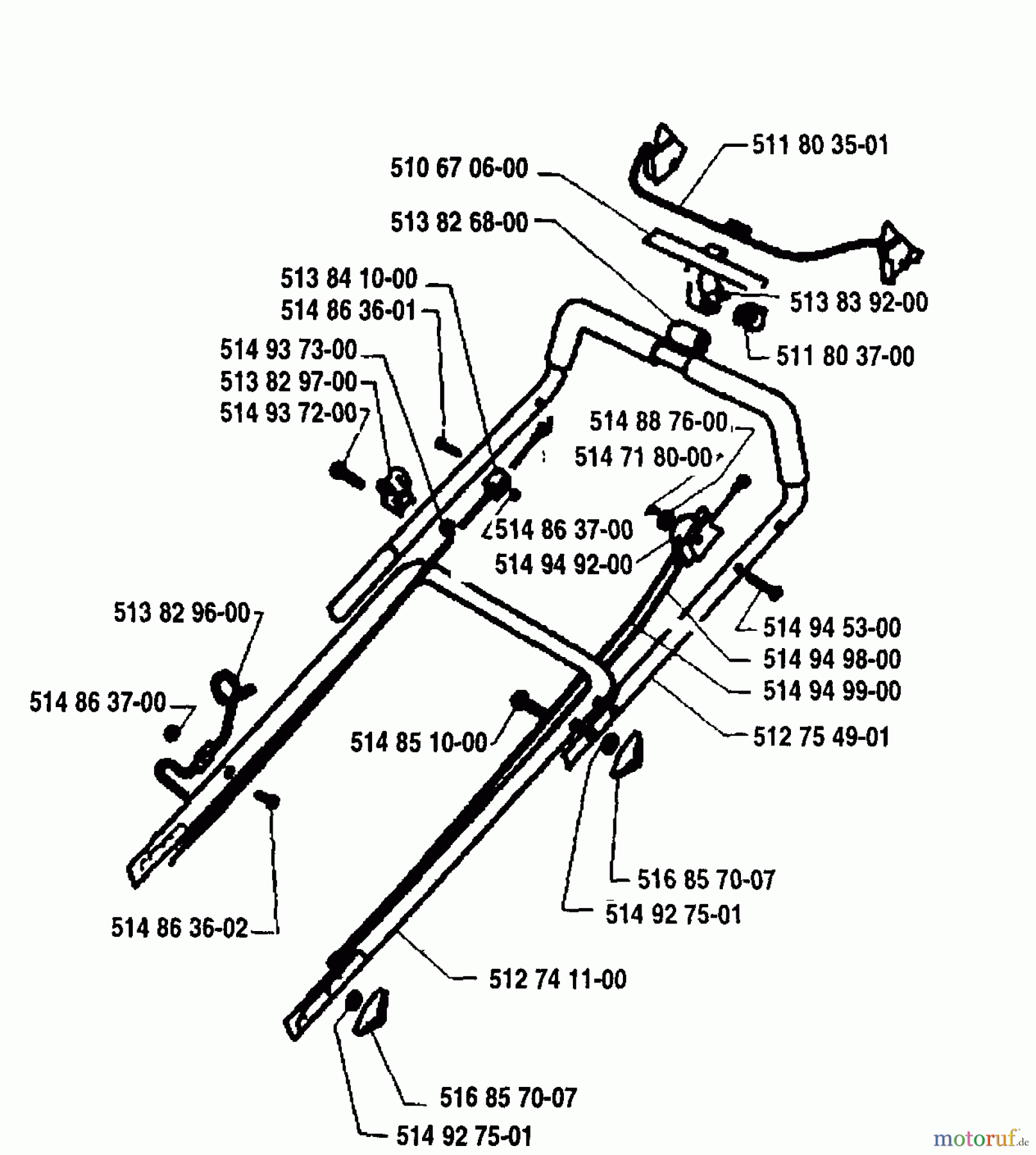 Husqvarna Rasenmäher Royal 43 S - Husqvarna Walk-Behind Mower (1995-08 to 1997-03) Handle Assembly