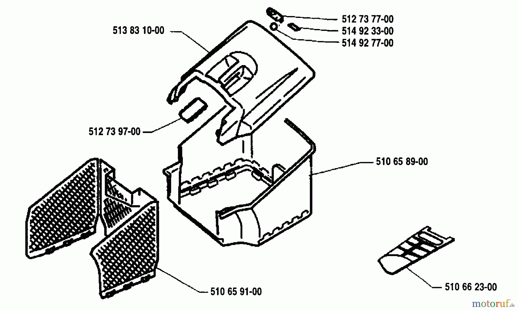 Husqvarna Rasenmäher Royal 43 S - Husqvarna Walk-Behind Mower (1995-08 to 1997-03) Bag Assembly