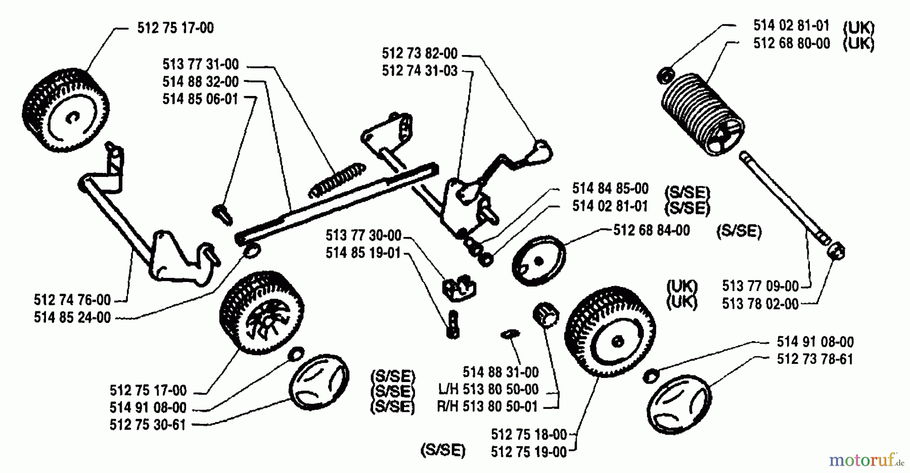 Husqvarna Rasenmäher Royal 43 - Husqvarna Walk-Behind Mower (1995-08 to 1997-03) Wheel Assembly