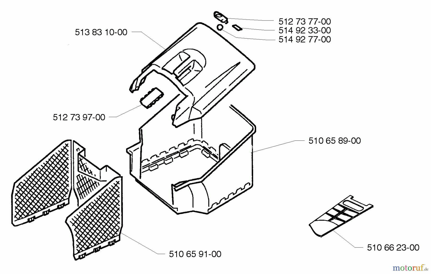 Husqvarna Rasenmäher Royal 43 SE - Husqvarna Walk-Behind Mower (1997-04 & After) Bagger Attachment Assembly
