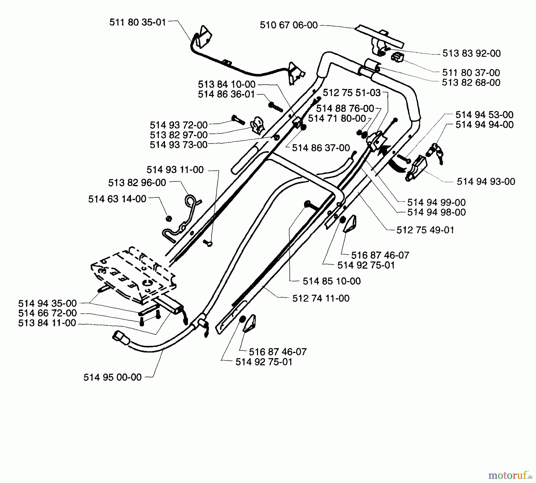 Husqvarna Rasenmäher Royal 43 SE - Husqvarna Walk-Behind Mower (1997-04 & After) Handle Assembly