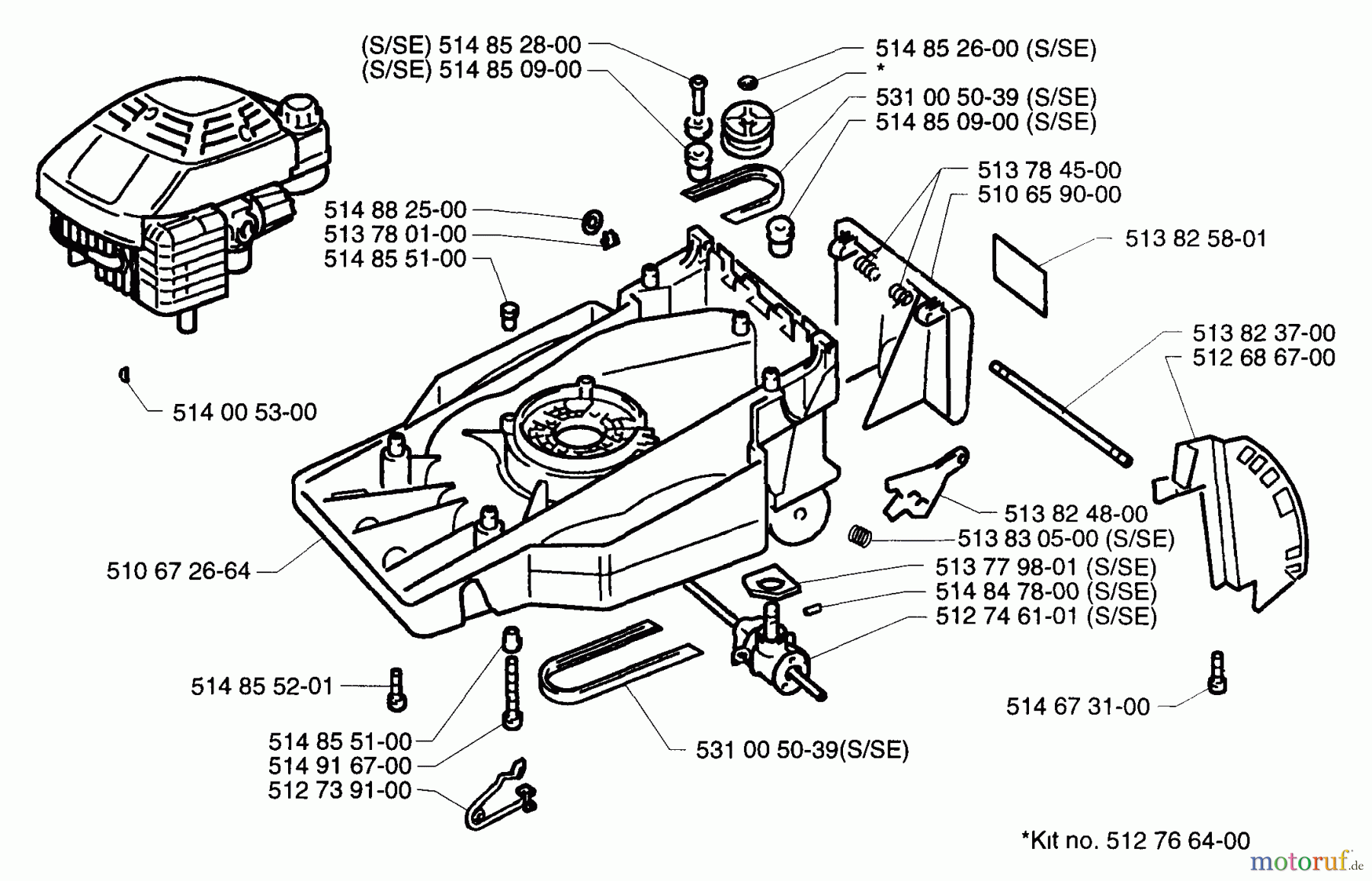 Husqvarna Rasenmäher Royal 43 SE - Husqvarna Walk-Behind Mower (1997-04 & After) Motor Mount Assembly