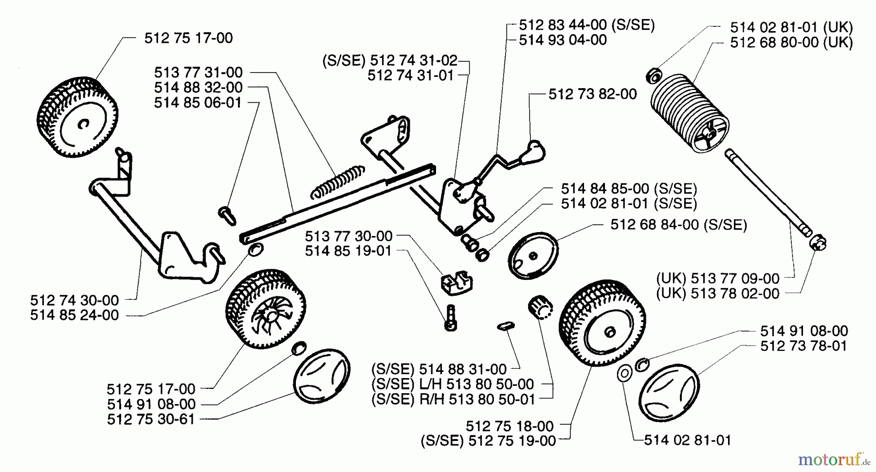 Husqvarna Rasenmäher Royal 43 SE - Husqvarna Walk-Behind Mower (1997-04 & After) Wheel Assembly