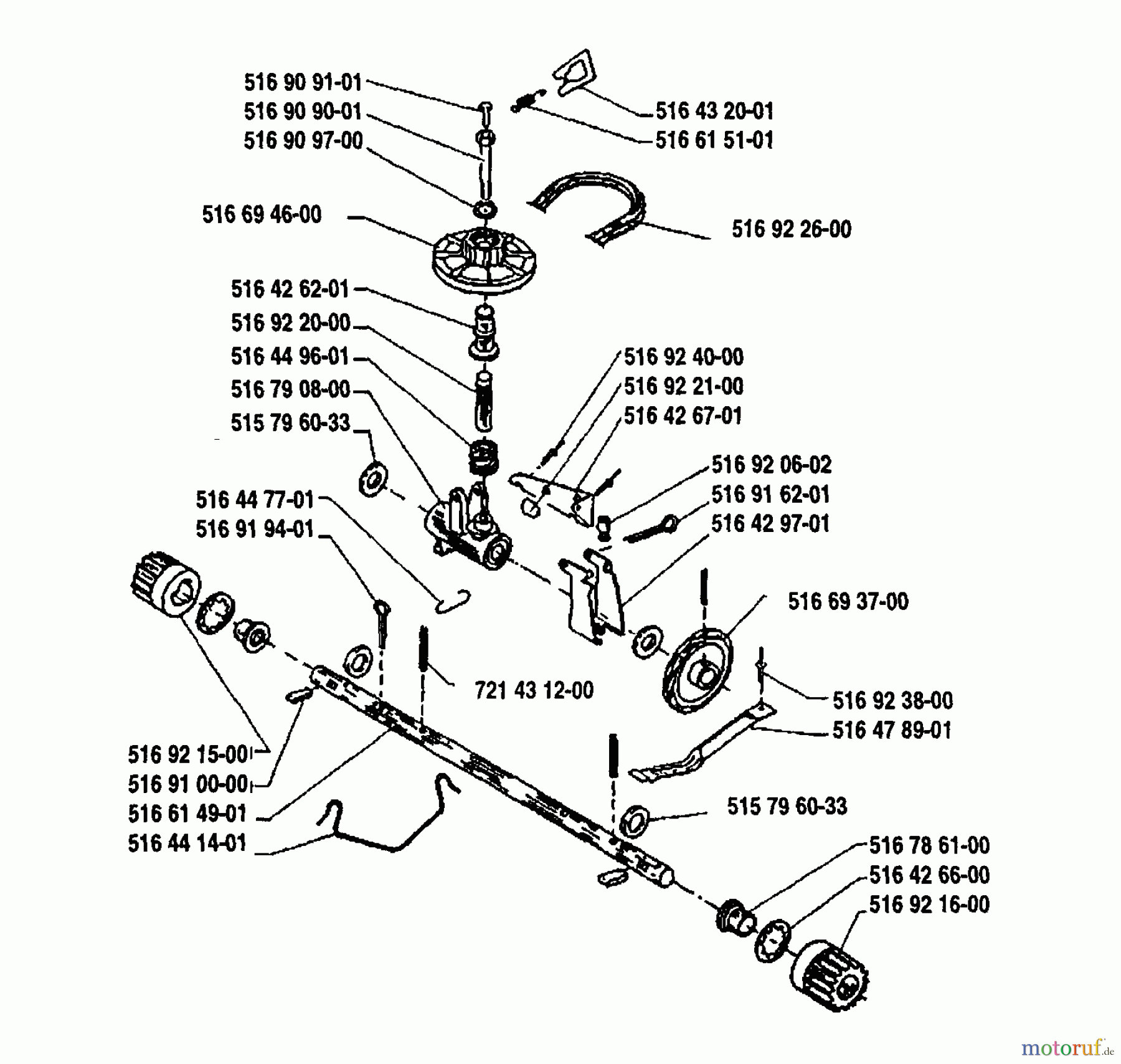 Husqvarna Rasenmäher Royal 48 - Husqvarna Walk-Behind Mower (1993-05 & After) Axle Assembly