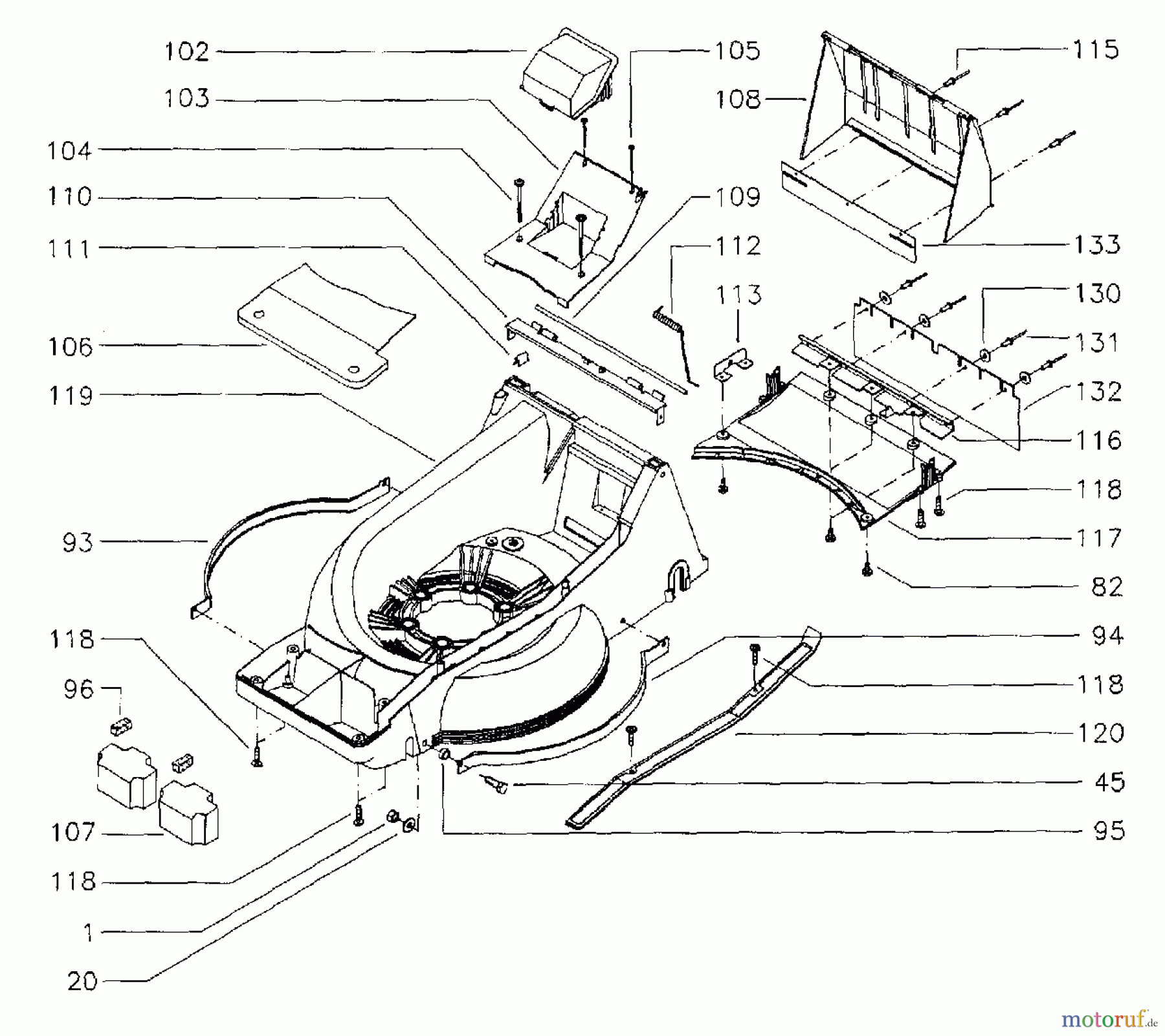 Husqvarna Rasenmäher Royal 53 S (USA) - Husqvarna Walk-Behind Mower (1998-11 & After) Deck Cover Assy