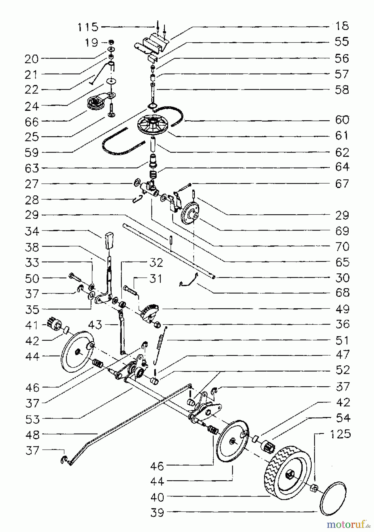 Husqvarna Rasenmäher Royal 53 S (USA) - Husqvarna Walk-Behind Mower (1998-11 & After) Wheel Assembly - Drive