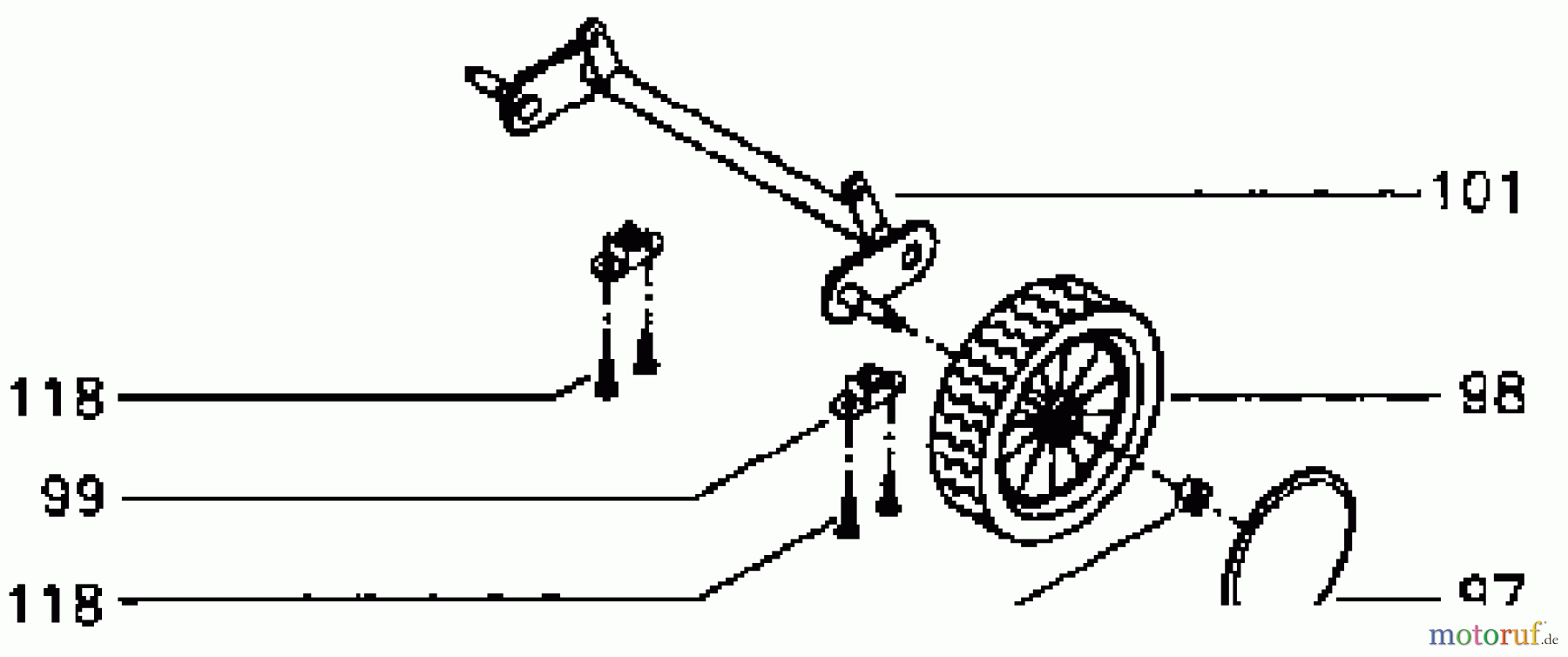 Husqvarna Rasenmäher Royal 53 S - Husqvarna Walk-Behind Mower (1995-02 & After) Front Wheel Assembly