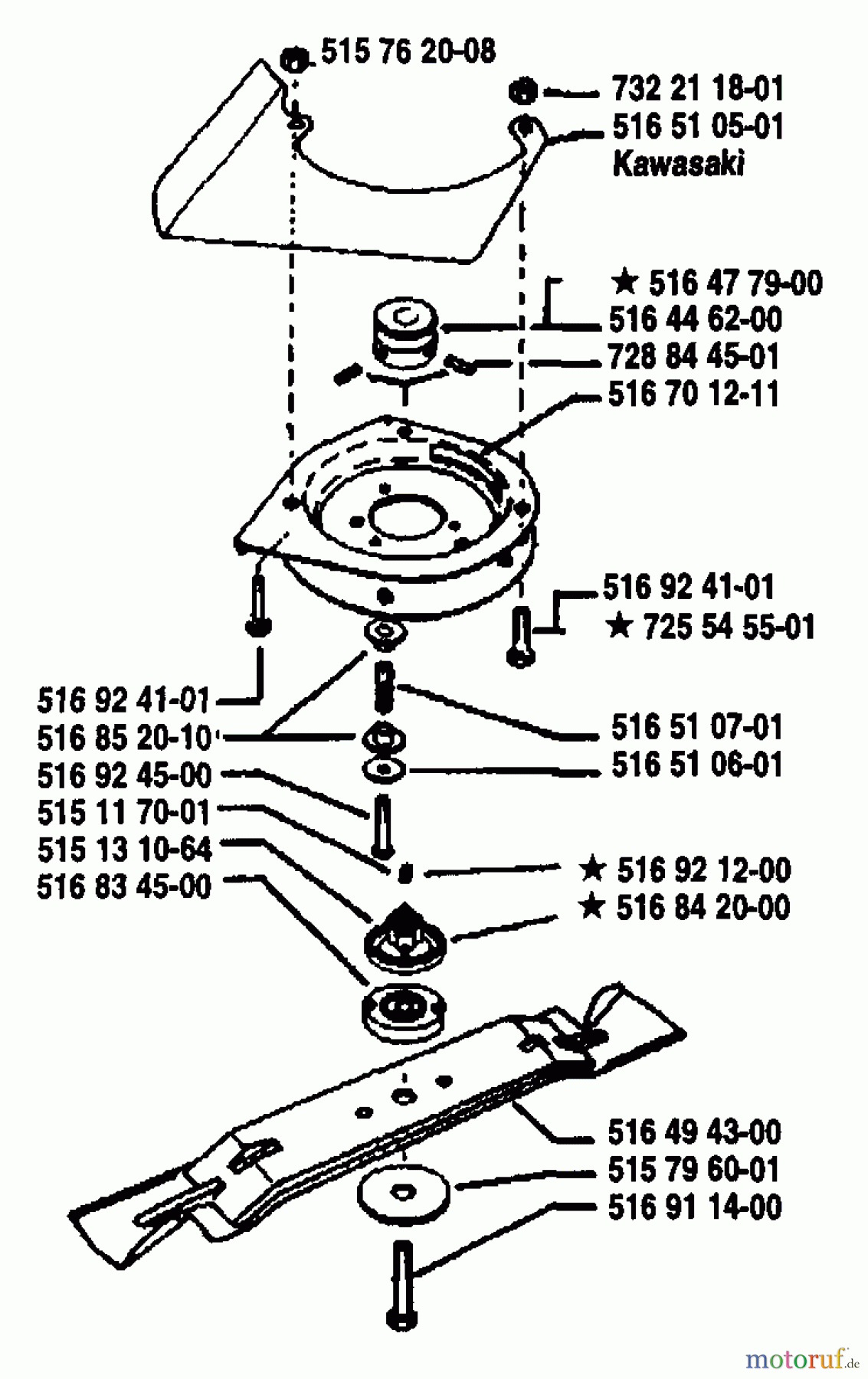 Husqvarna Rasenmäher Royal 53 S - Husqvarna Walk-Behind Mower (1990-06 to 1992-04) Blade Assembly