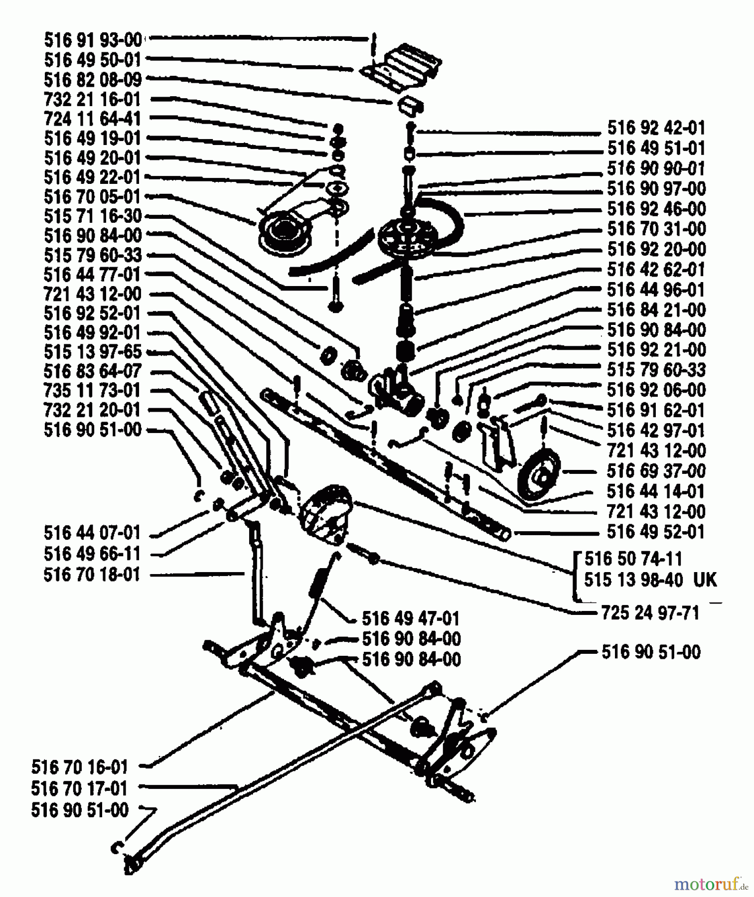 Husqvarna Rasenmäher Royal 53 S - Husqvarna Walk-Behind Mower (1990-06 to 1992-04) Driveshaft