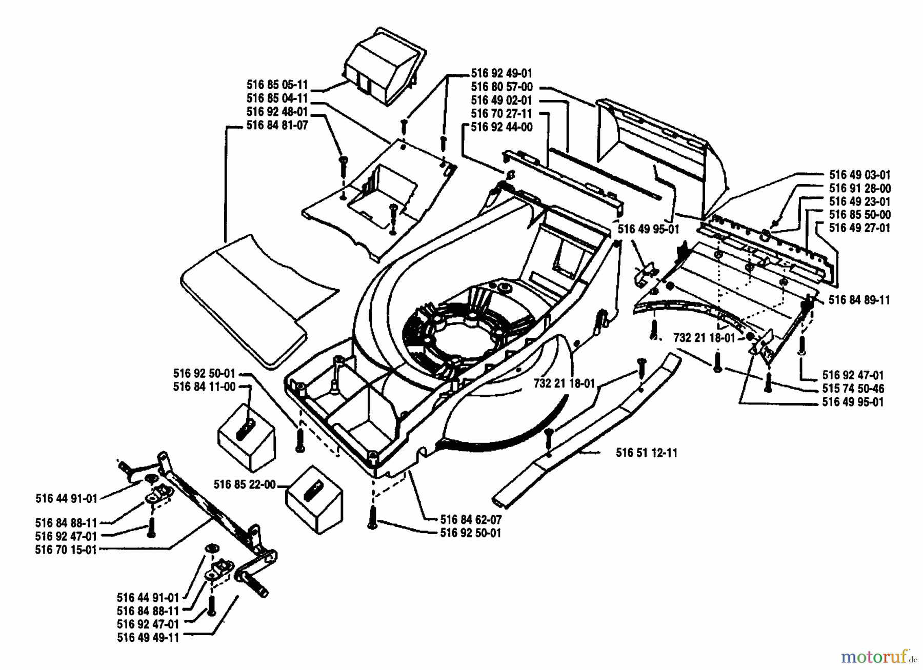 Husqvarna Rasenmäher Royal 53 SE - Husqvarna Walk-Behind Mower (1990-06 to 1992-04) Engine Housing