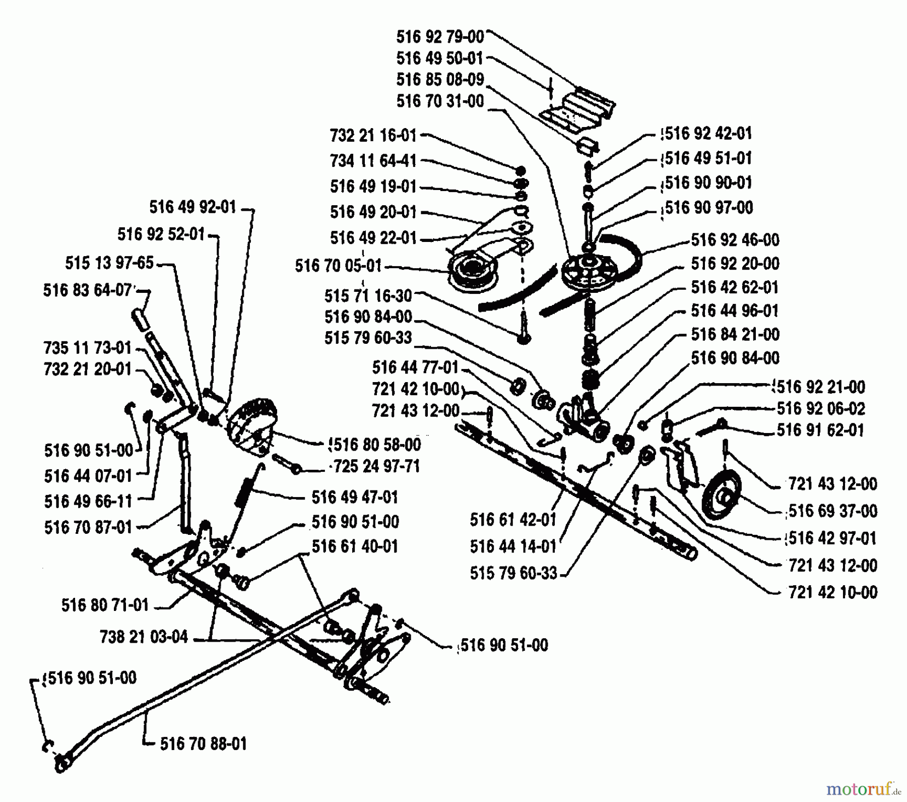 Husqvarna Rasenmäher Royal 53 SE - Husqvarna Walk-Behind Mower (1992-05 & After) Axle Assembly