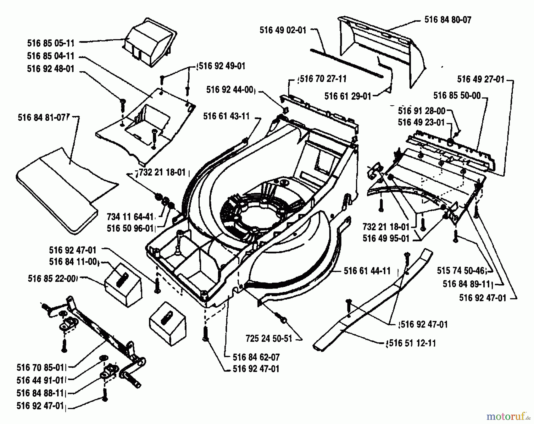  Husqvarna Rasenmäher Royal 53 SE - Husqvarna Walk-Behind Mower (1992-05 & After) Frame Assembly