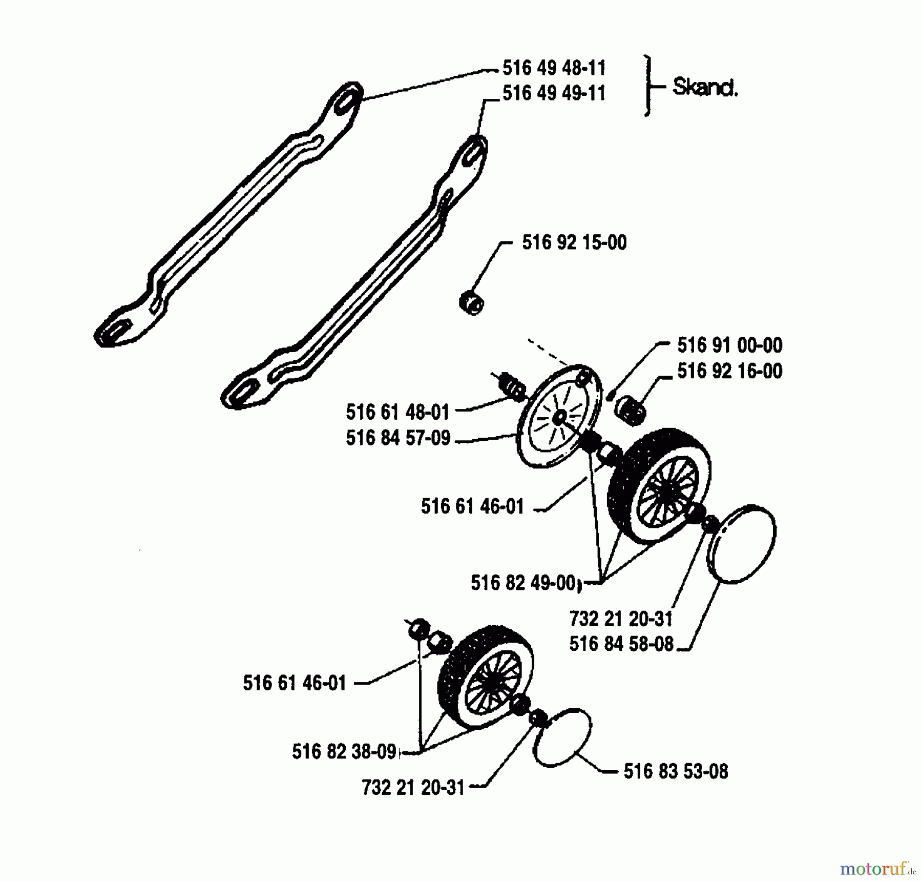 Husqvarna Rasenmäher Royal 53 S - Husqvarna Walk-Behind Mower (1992-05 to 1995-01) Wheel Assembly