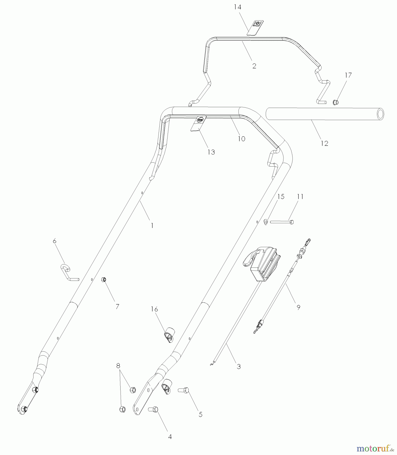 Husqvarna Rasenmäher W 21H (968999285) - Husqvarna Walk-Behind Mower (2007-03 & After) Handle & Controls Self Propelled Model 968999285