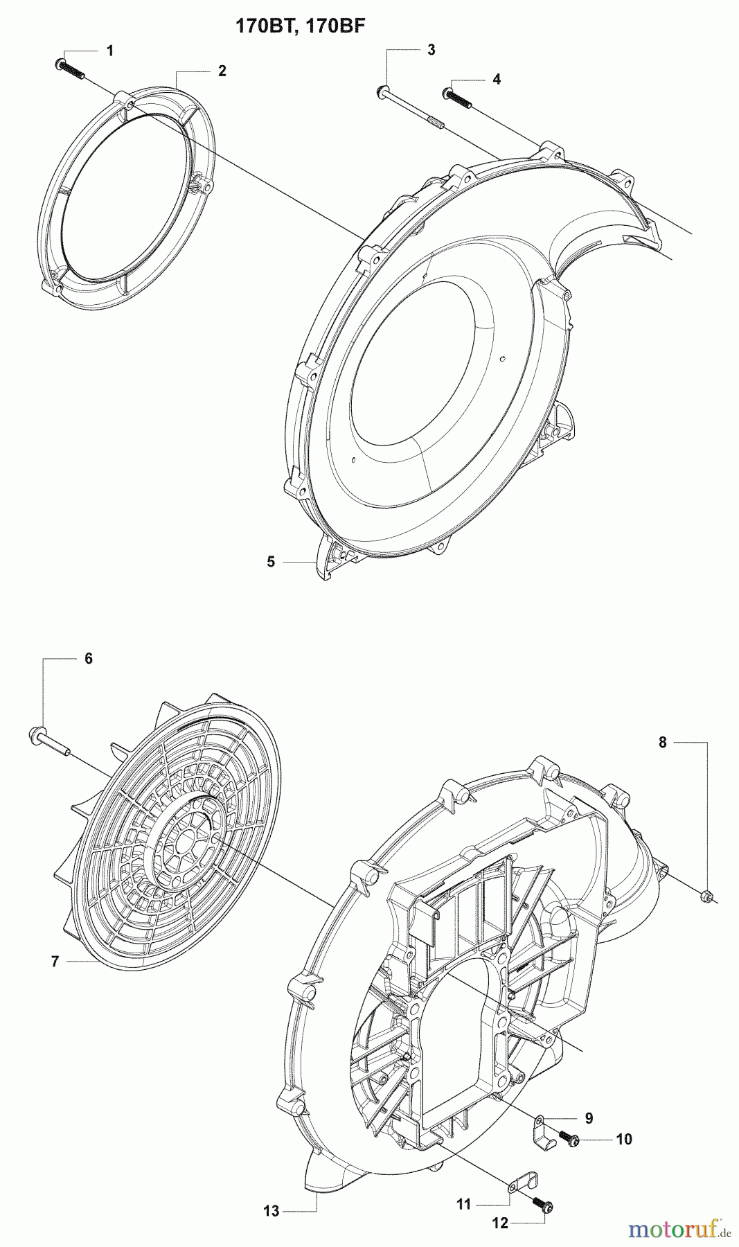 Husqvarna Bläser / Sauger / Häcksler / Mulchgeräte 170 BF - Husqvarna Backpack Blower (2008-10 & After) Blower Housing