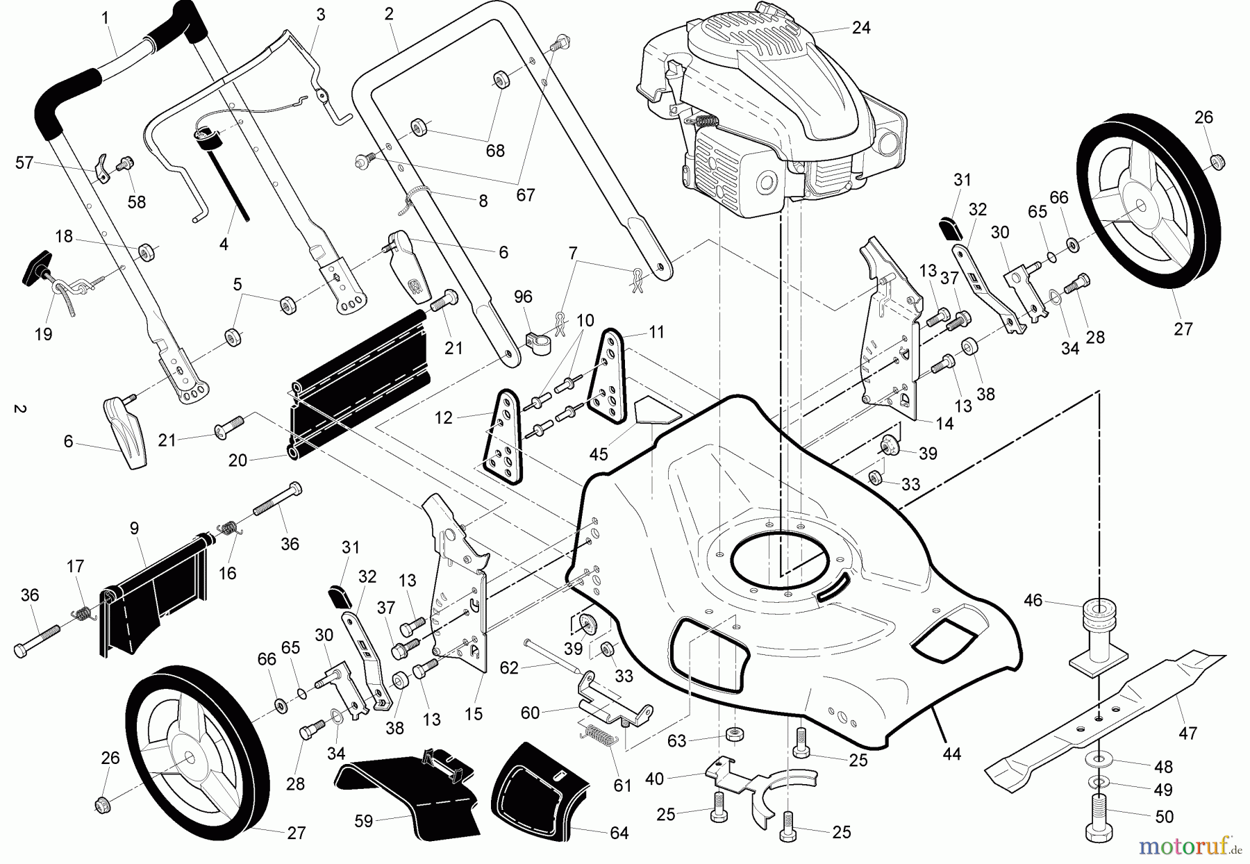 Husqvarna Rasenmäher XT 721F (96143006200) - Husqvarna Walk-Behind Mower (2009-12 & After) Frame