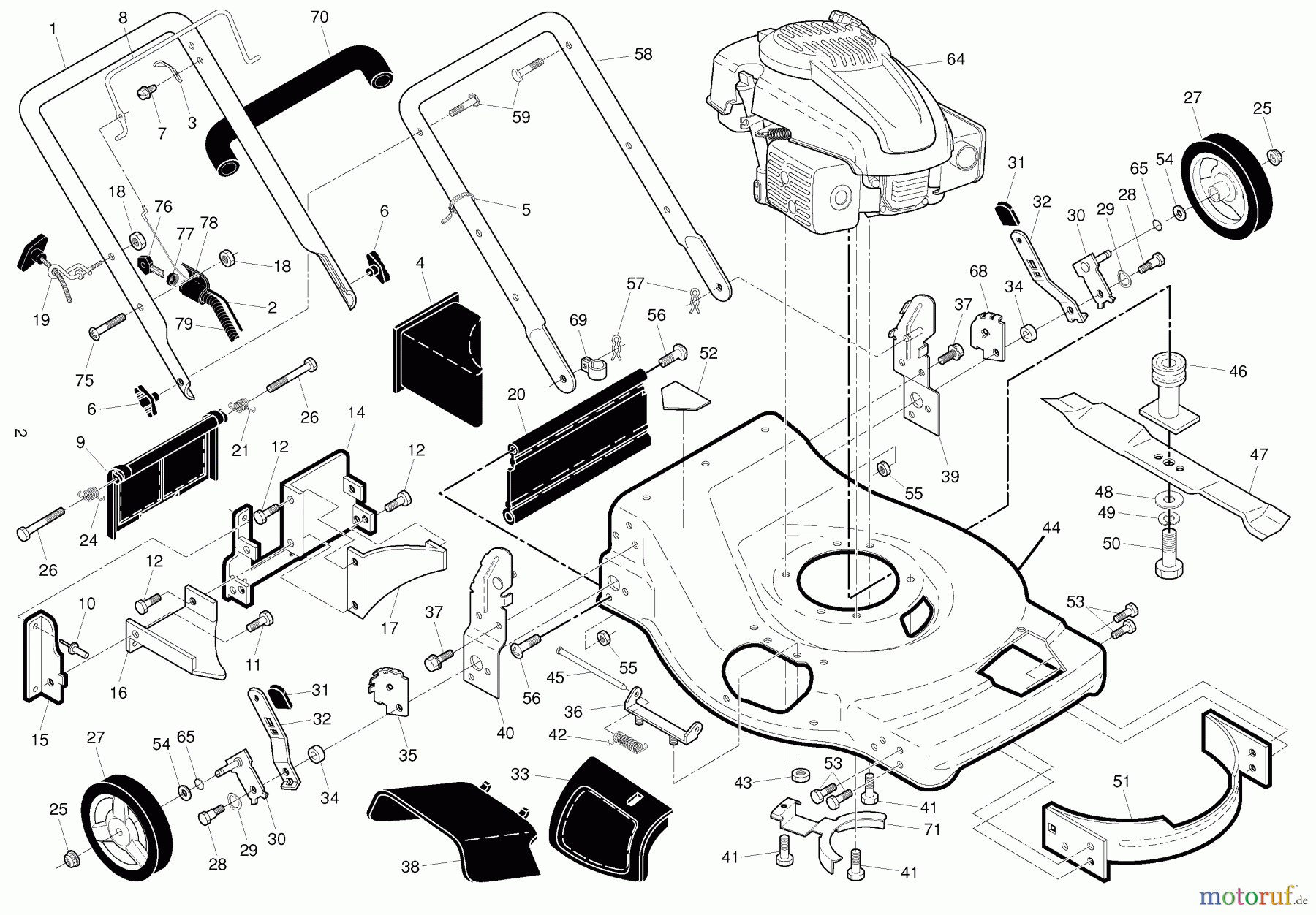 Husqvarna Rasenmäher XT 722FE (961430061) - Husqvarna Walk-Behind Mower (2009-11 & After) Frame