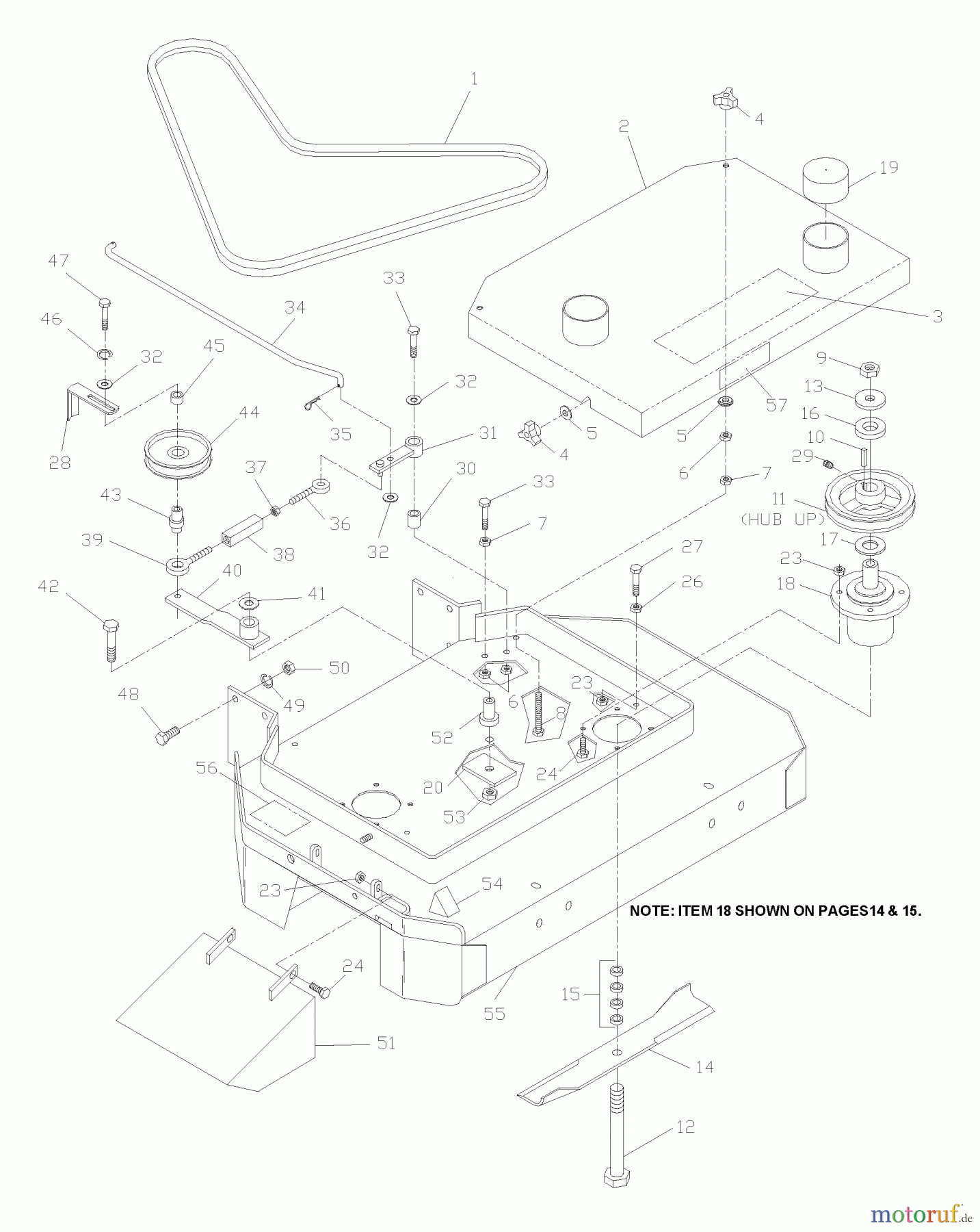 Husqvarna Rasenmäher für Großflächen W 3213 (968999114) - Husqvarna Wide-Area Walk-Behind Mower (2004-11 & After) Front Deck Assembly 32