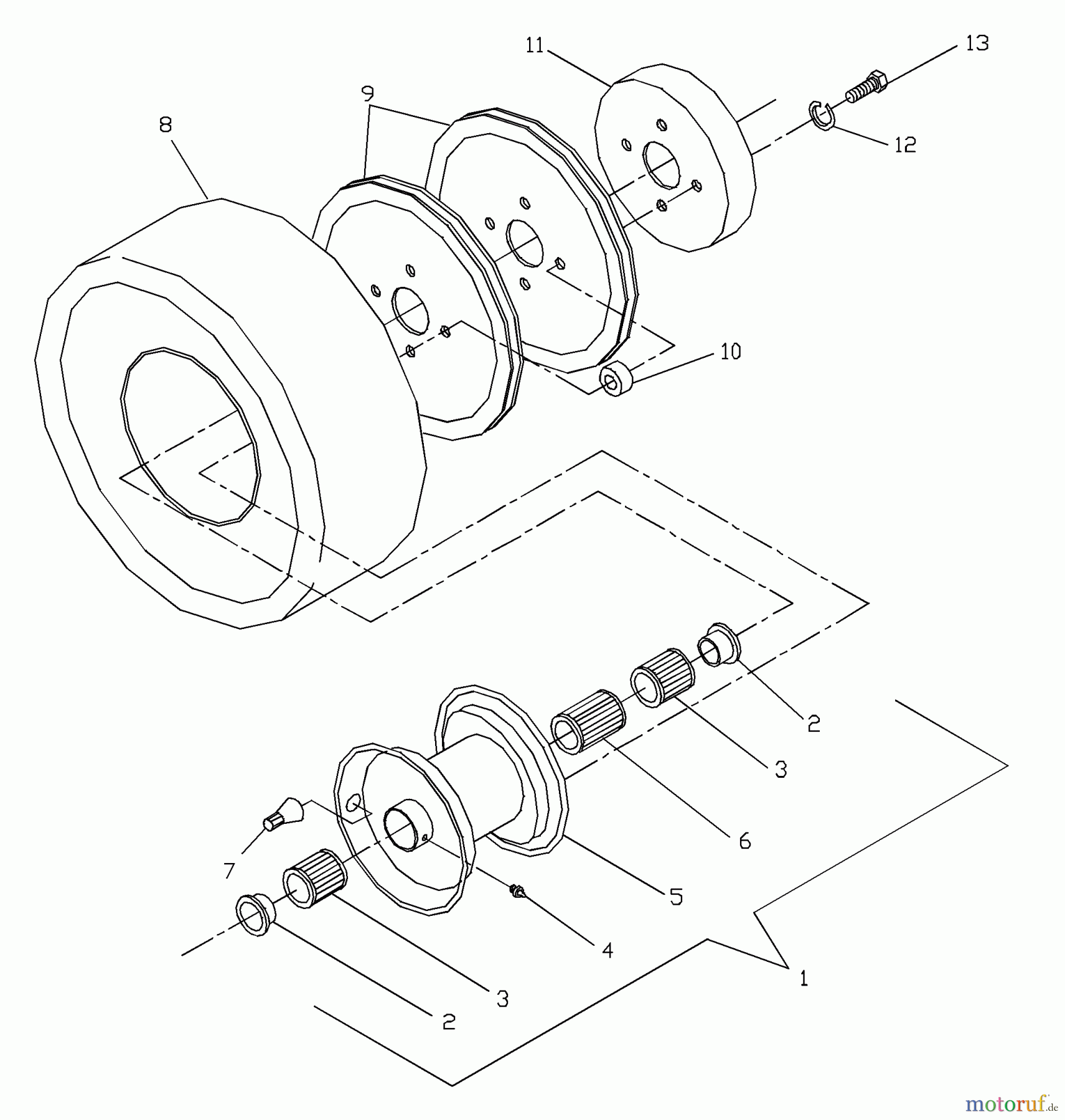 Husqvarna Rasenmäher für Großflächen W 3614A (968999103) - Husqvarna Wide-Area Walk-Behind Mower (2000-02 to 2001-01) Traction Wheel Assembly