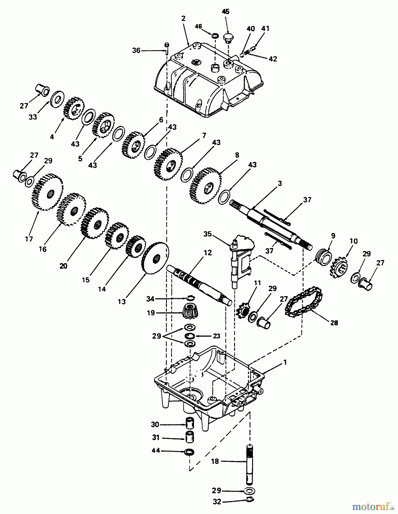 Husqvarna Rasenmäher für Großflächen W 3613A (968999108) - Husqvarna Wide-Area Walk-Behind Mower (2000-02 to 2001-01) Transmission