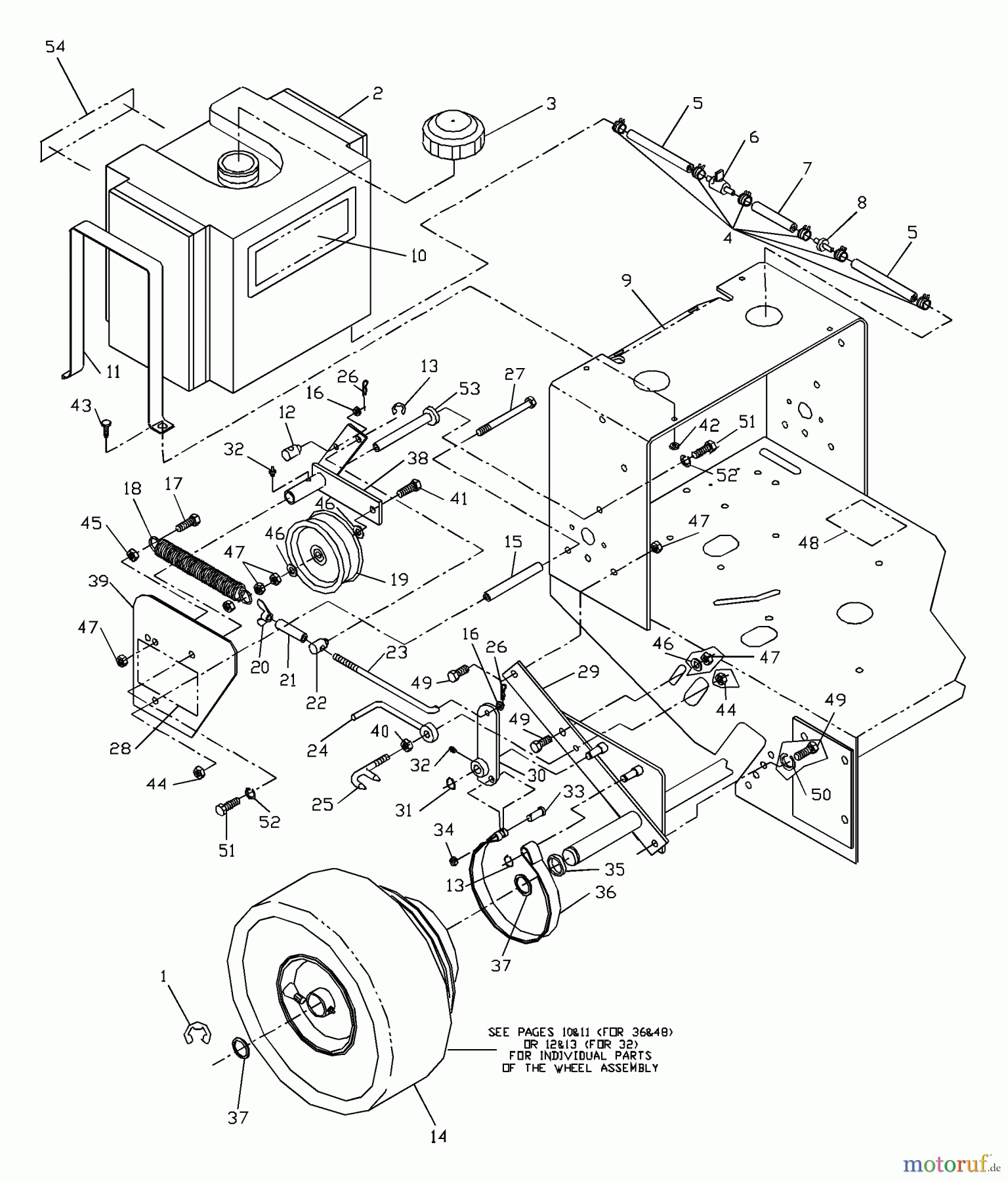 Husqvarna Rasenmäher für Großflächen W 3612A (968999102) - Husqvarna Wide-Area Walk-Behind Mower (2001-02 & After) Wheel Drive & Axle Assembly