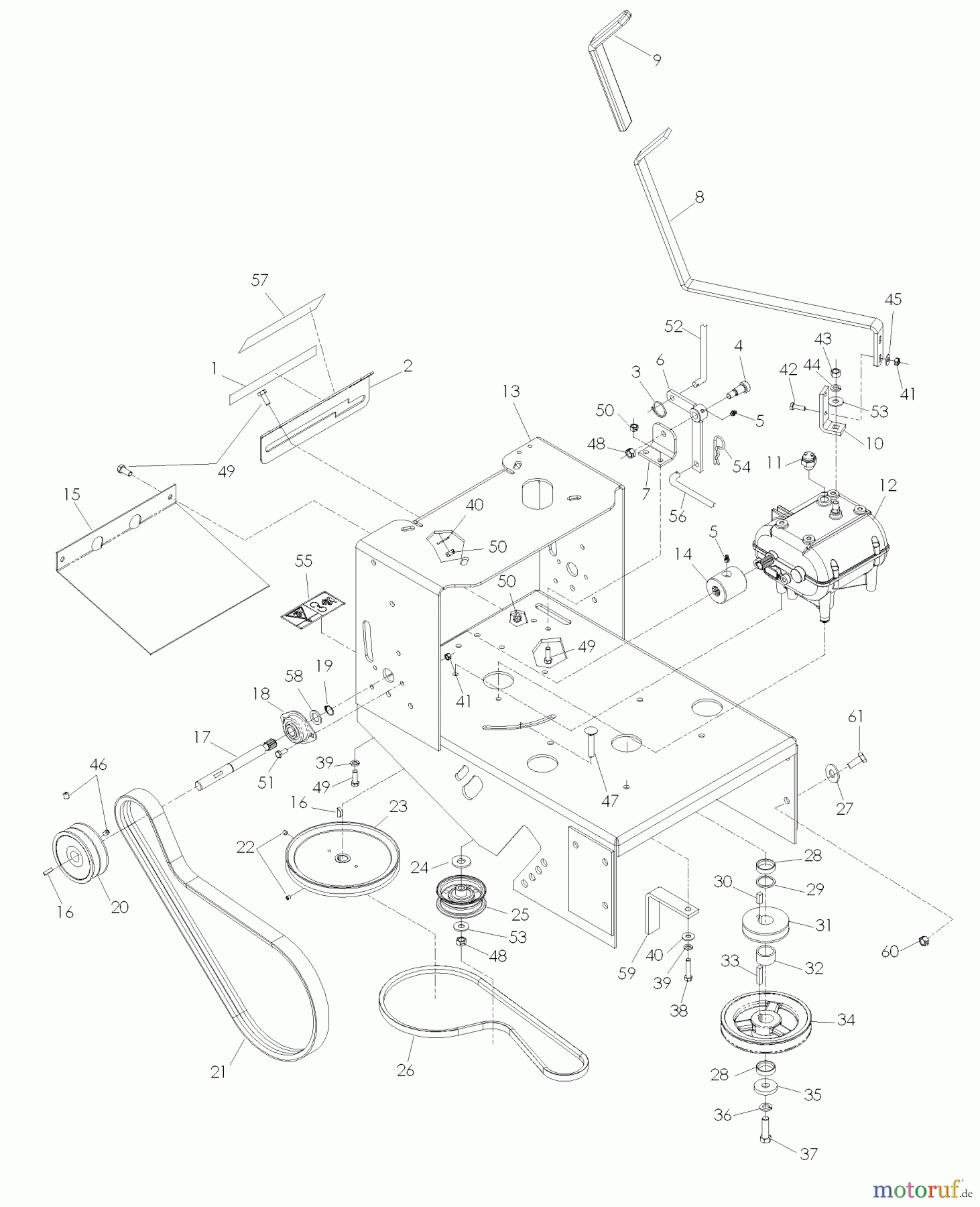 Husqvarna Rasenmäher für Großflächen WG 4815E (968999120) - Husqvarna Wide-Area Walk-Behind Mower (2006-02 & After) Chassis and Frame